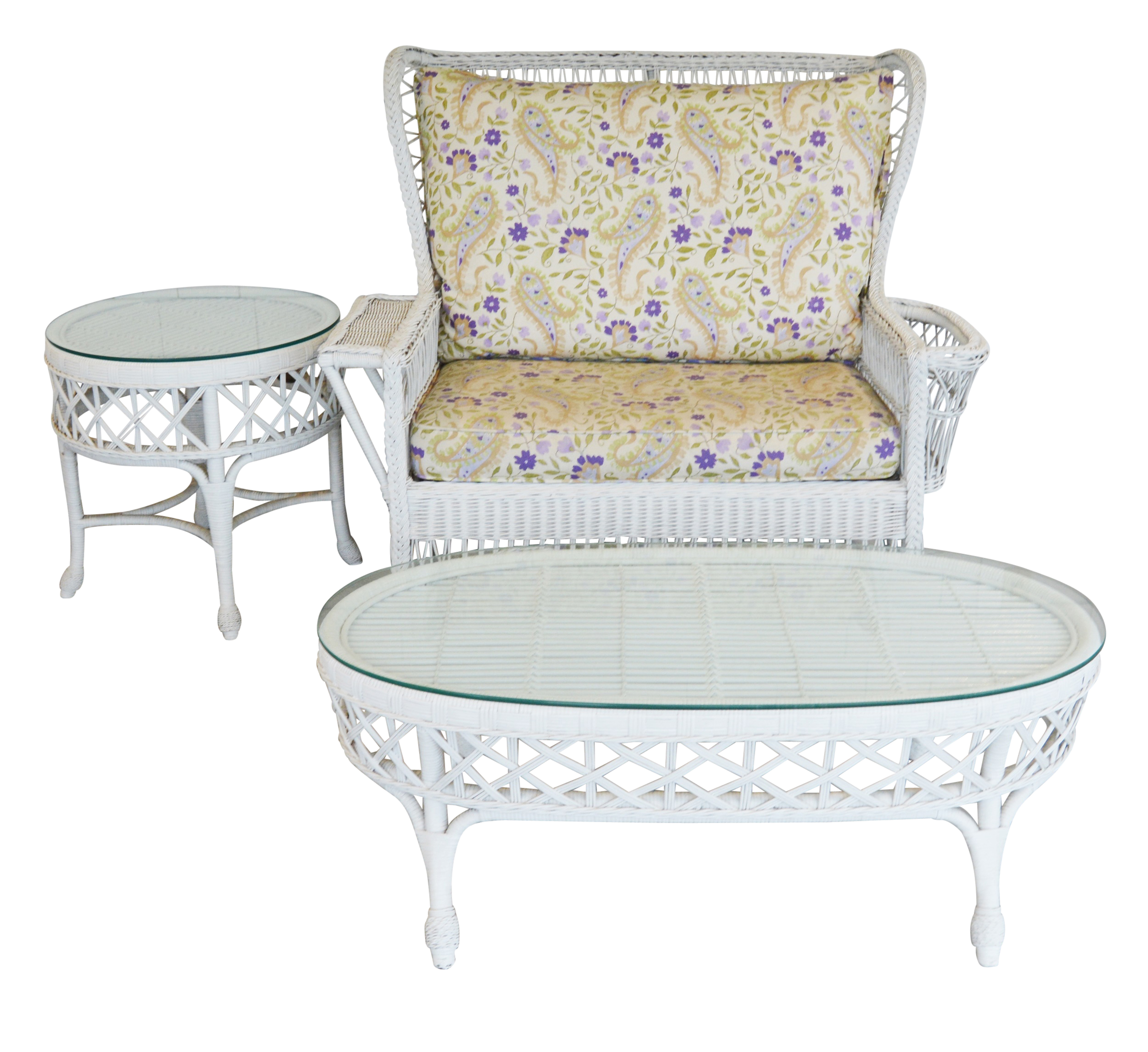 Henry Link Smithsonian Collection Wicker Settee and Tables EBTH