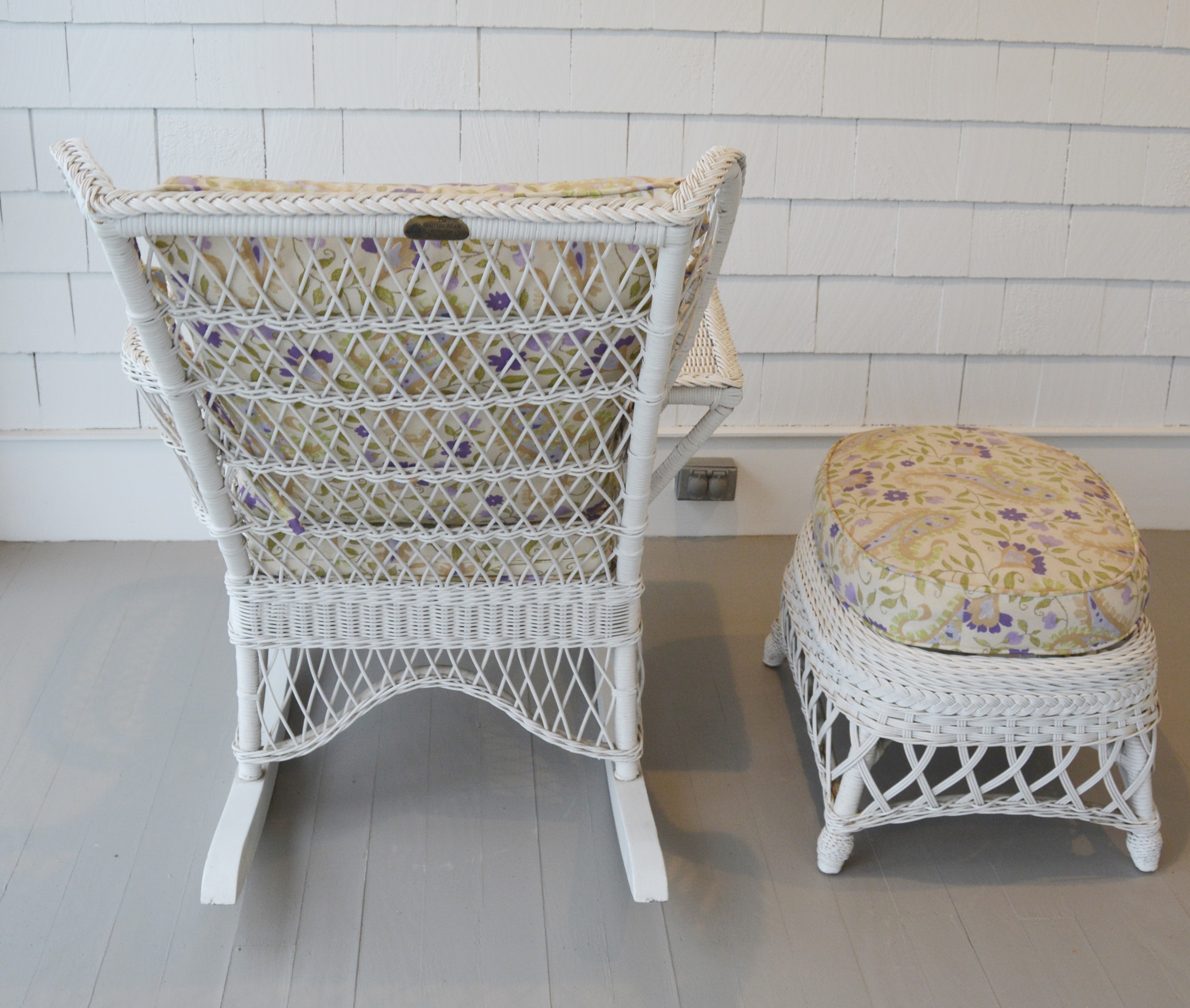 Henry Link Smithsonian Collection Wicker Rocking Chair and Ottoman EBTH