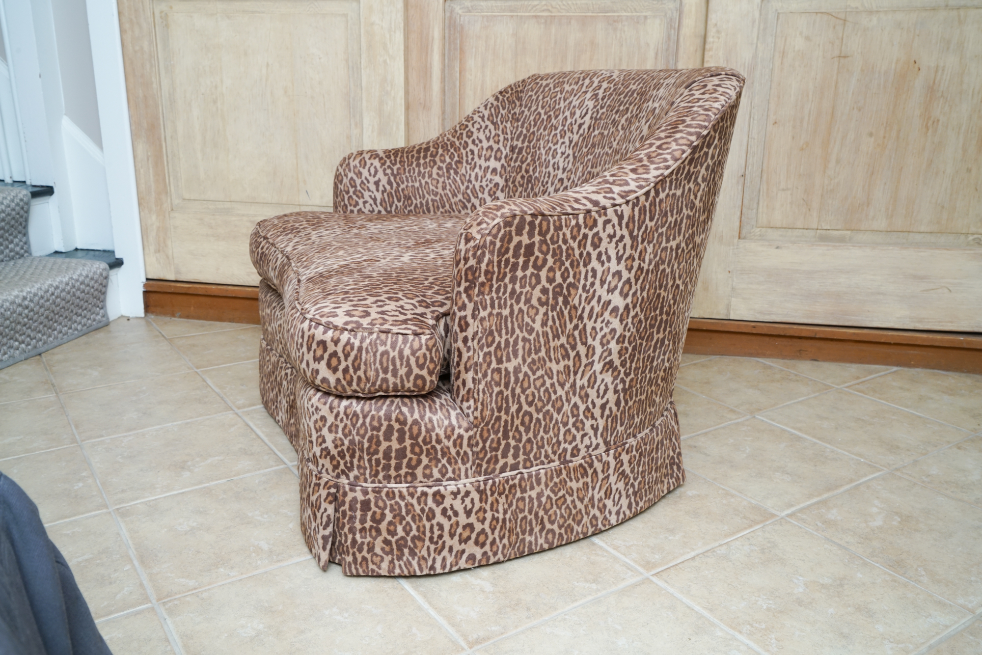 Pair of Oversize Leopard Print Tub Chairs EBTH