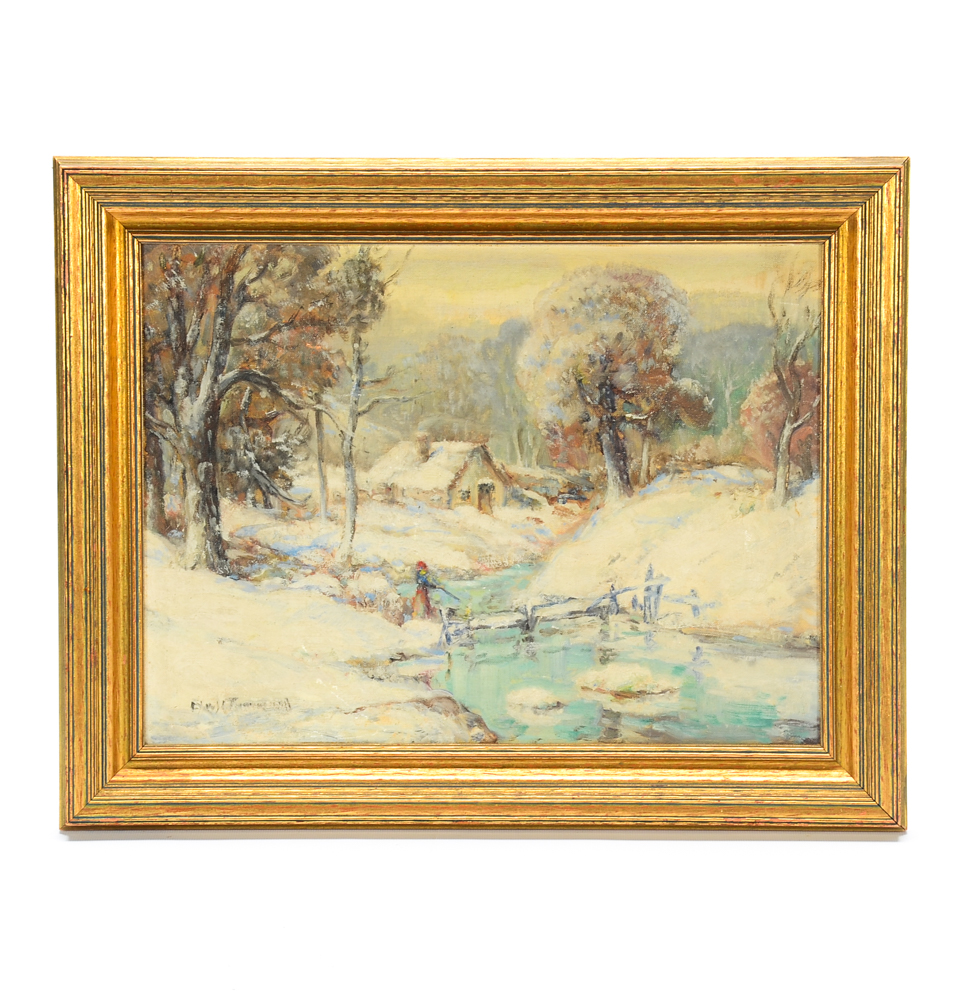 Edward J. Timmons Oil Painting of a Winter Landscape EBTH