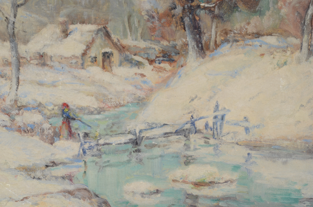 Edward J. Timmons Oil Painting of a Winter Landscape EBTH