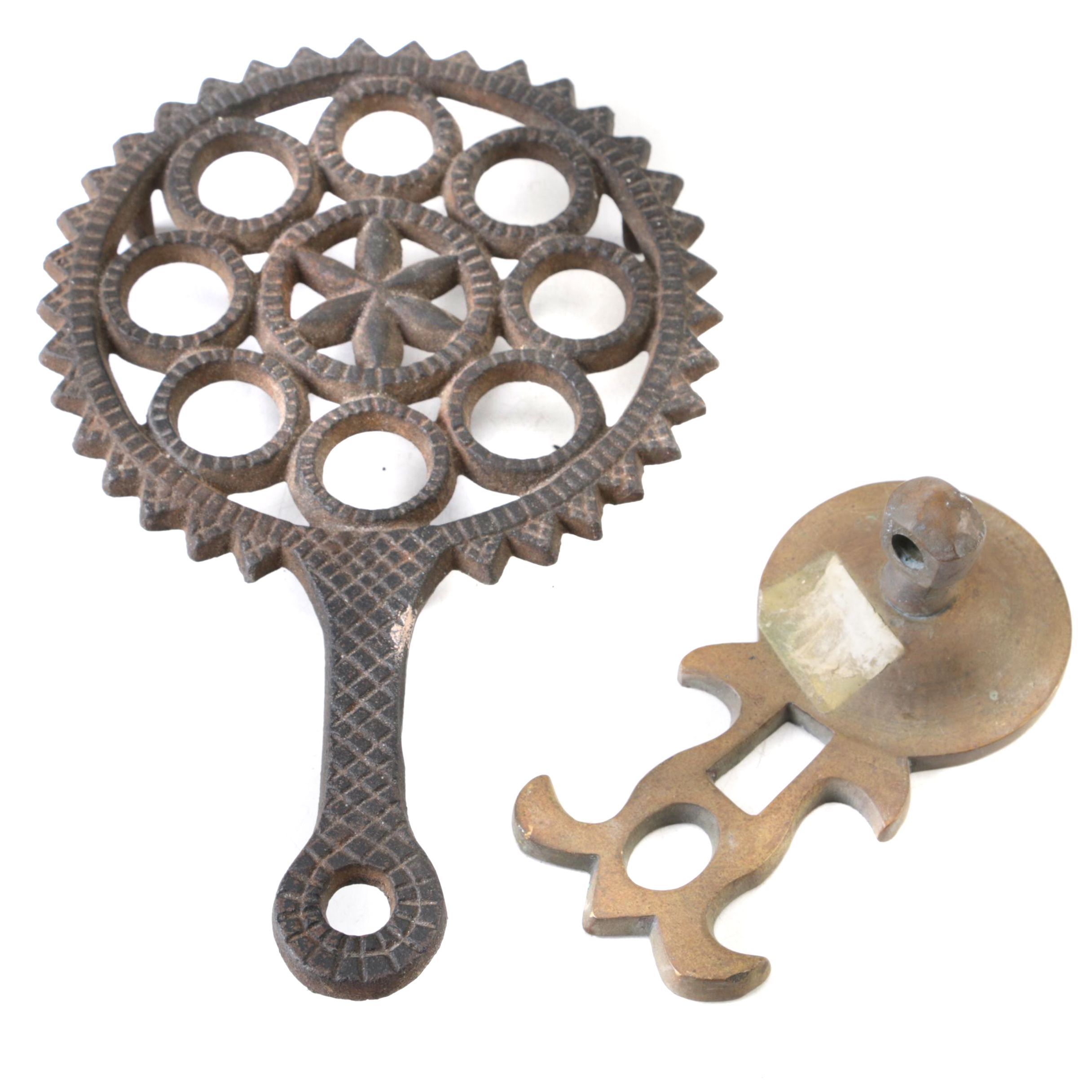 Decorative Metal Trivet And Handle