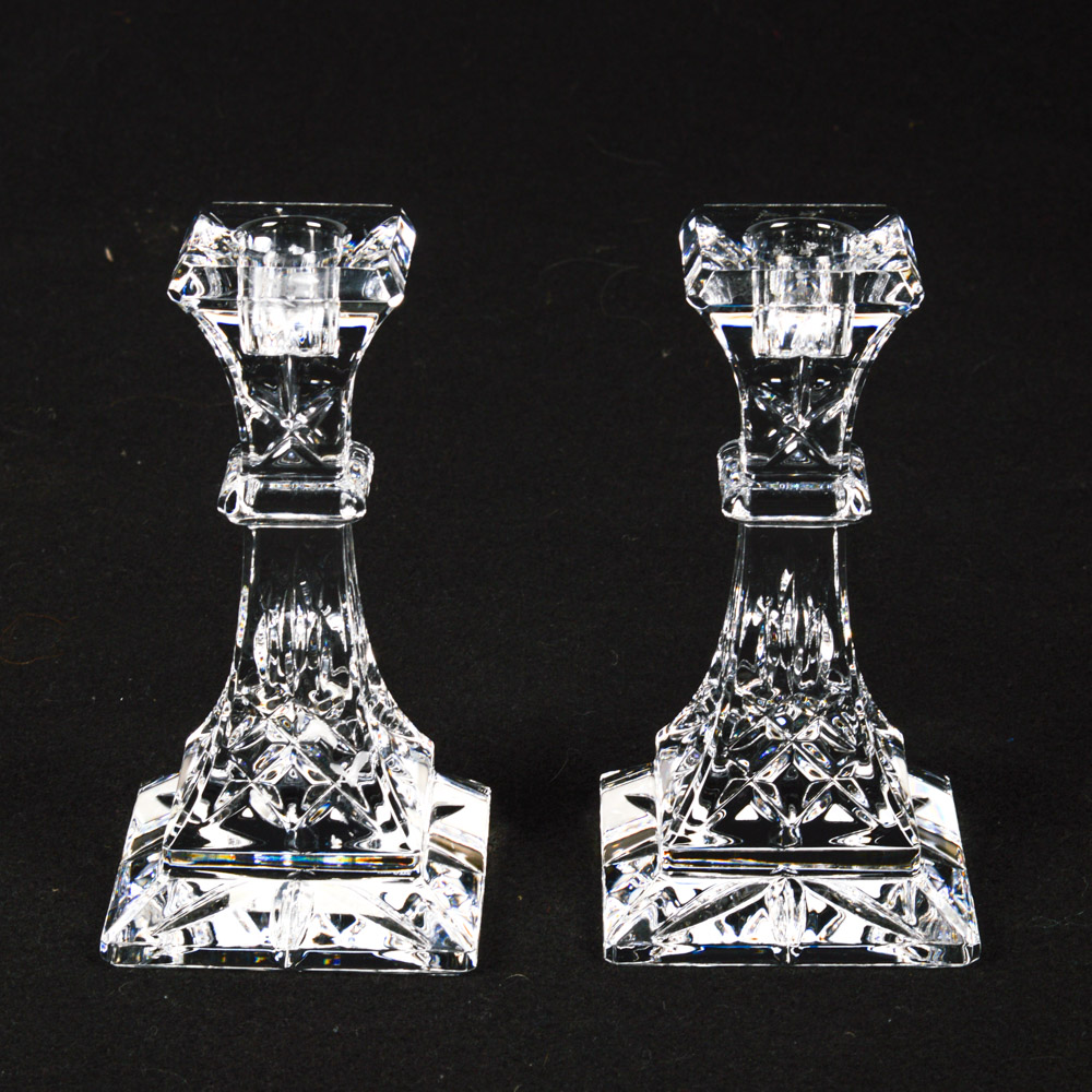 Waterford Lismore Cut Crystal Candlesticks EBTH