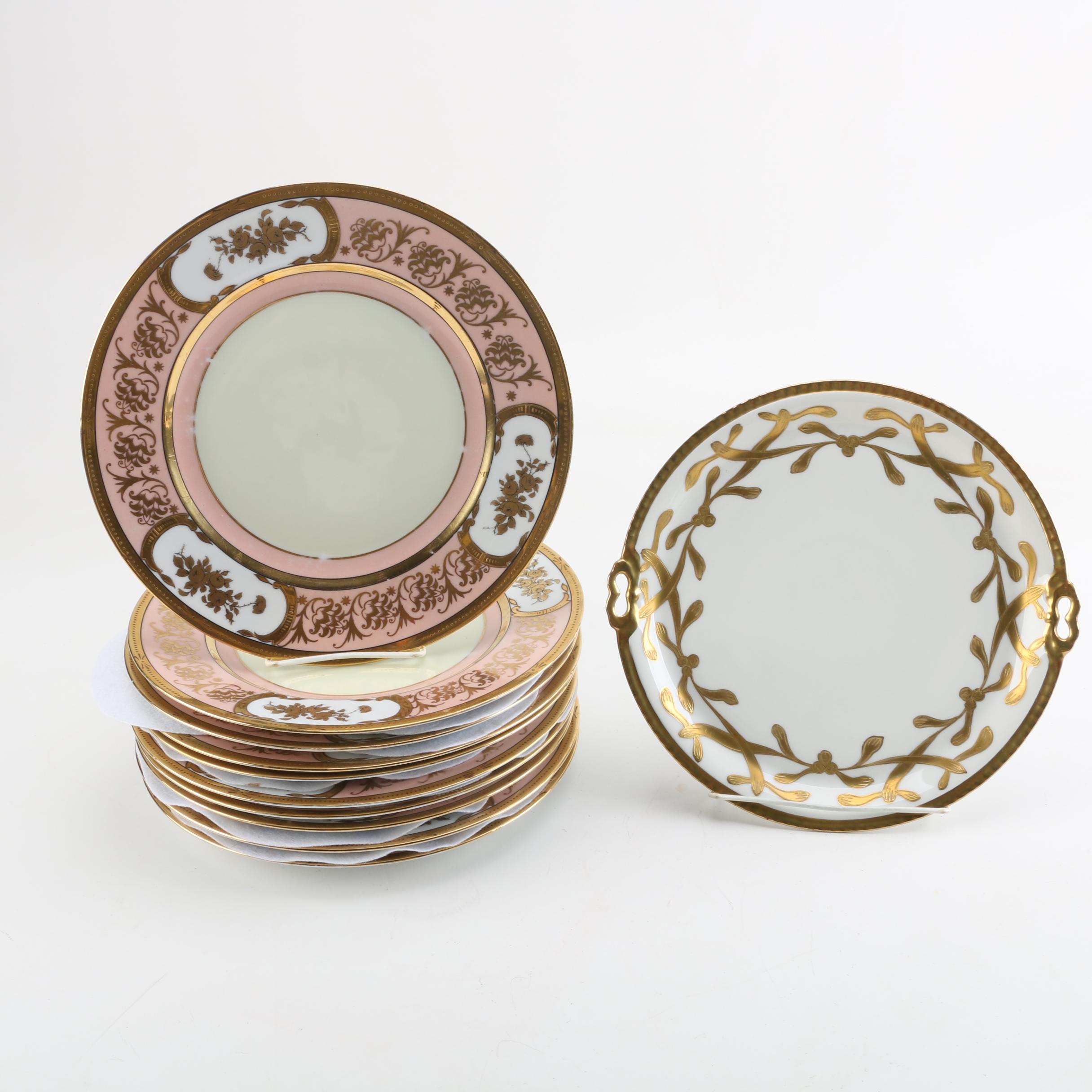 Limoges Porcelain Platter with Czechoslovakia Porcelain Plates EBTH