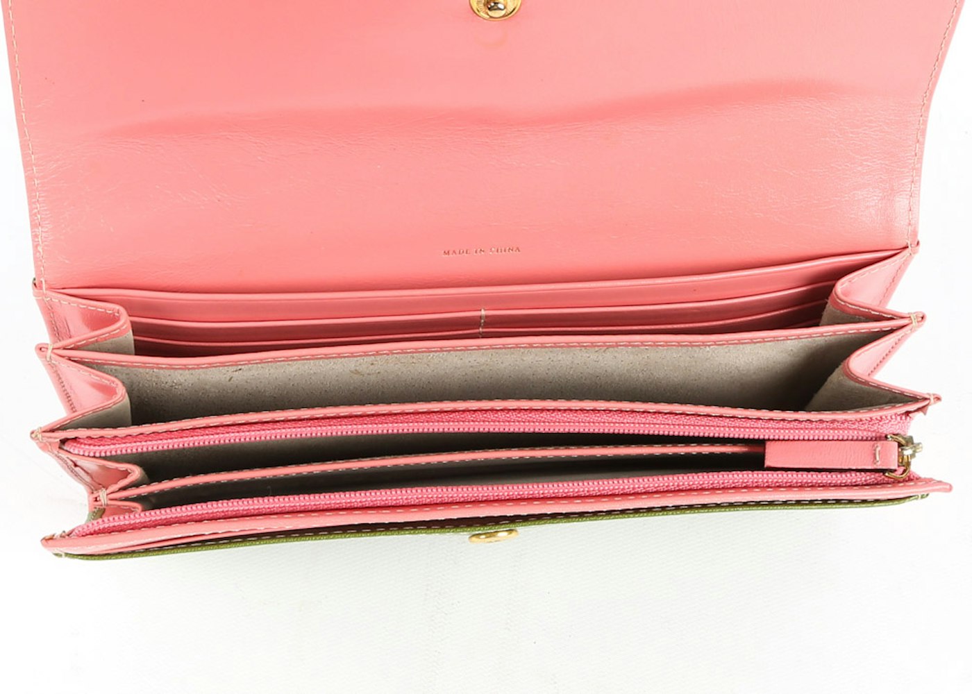 Kate Spade New York Avocado Green and Blush Pink Leather Wallet | EBTH