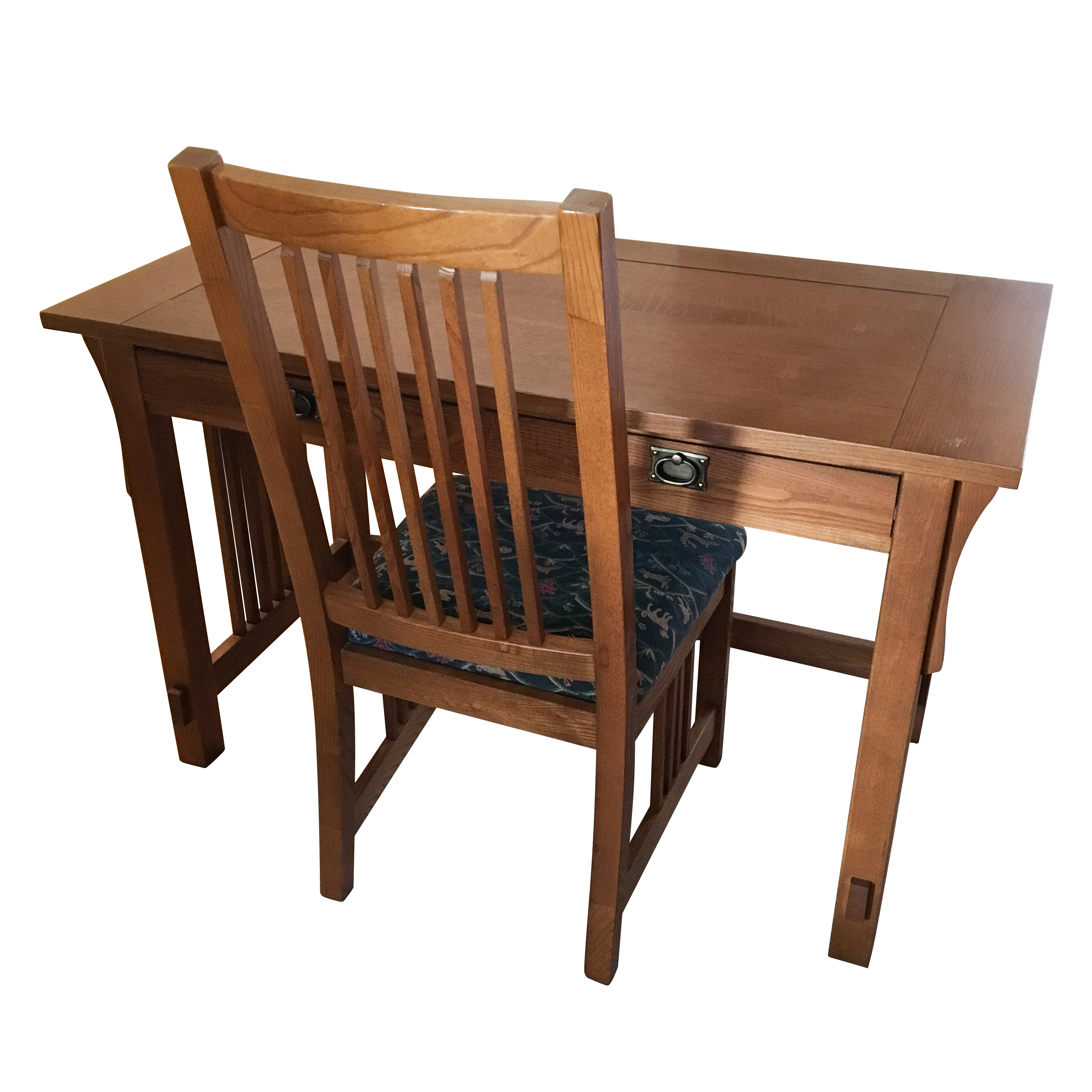 Mission Oak Style Desk and Chair by Bassett Furniture | EBTH