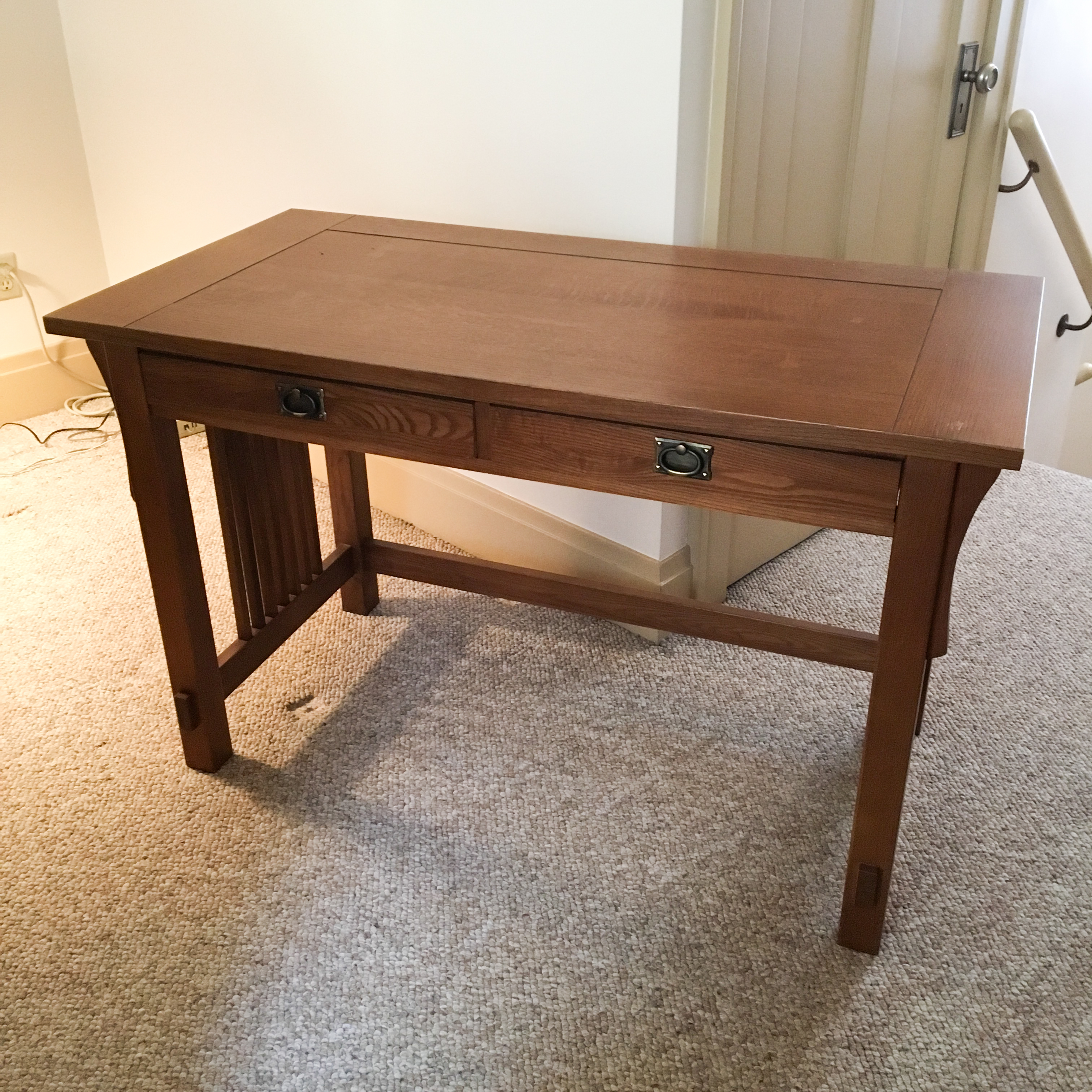 Mission Oak Style Desk and Chair by Bassett Furniture | EBTH