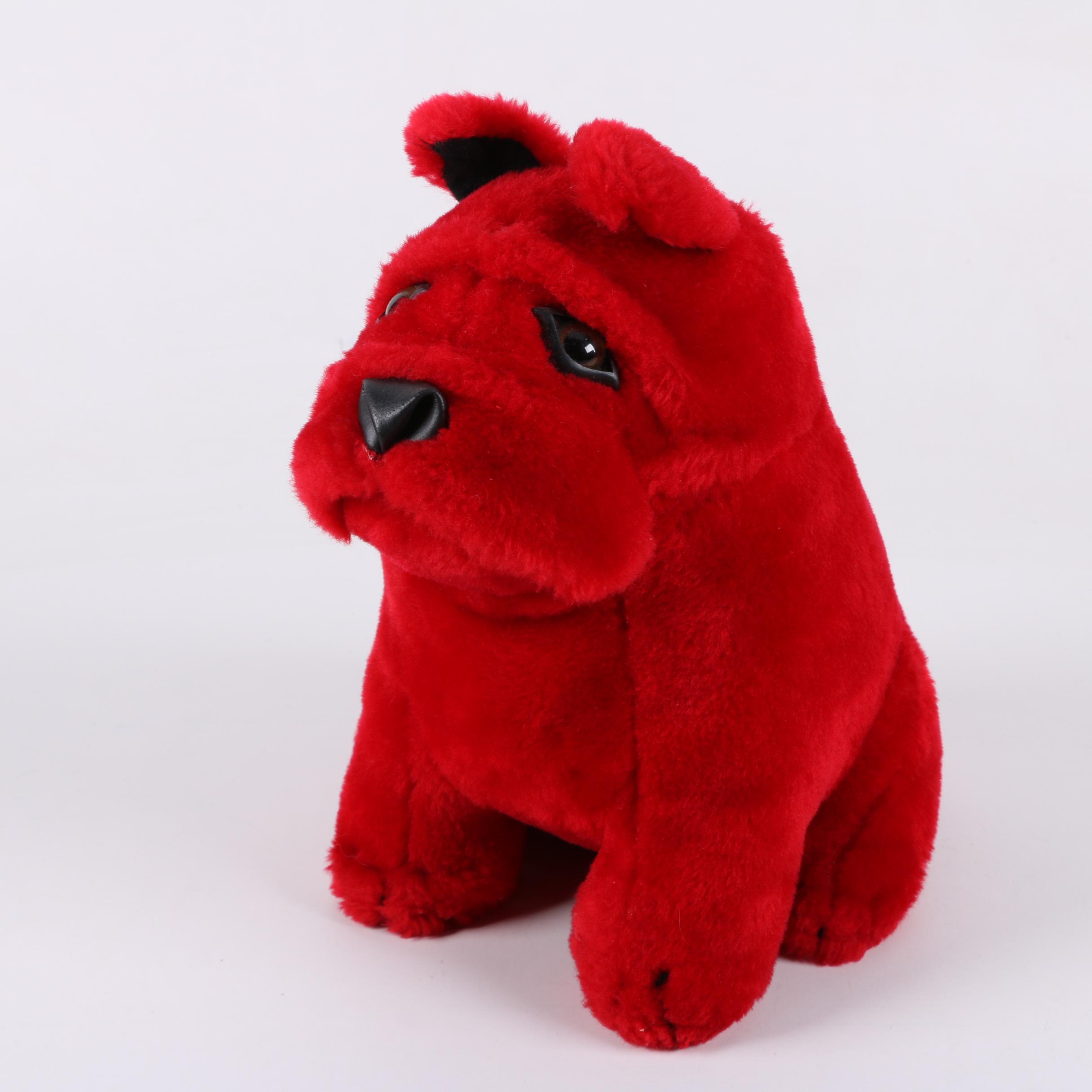 red bulldog stuffed animal