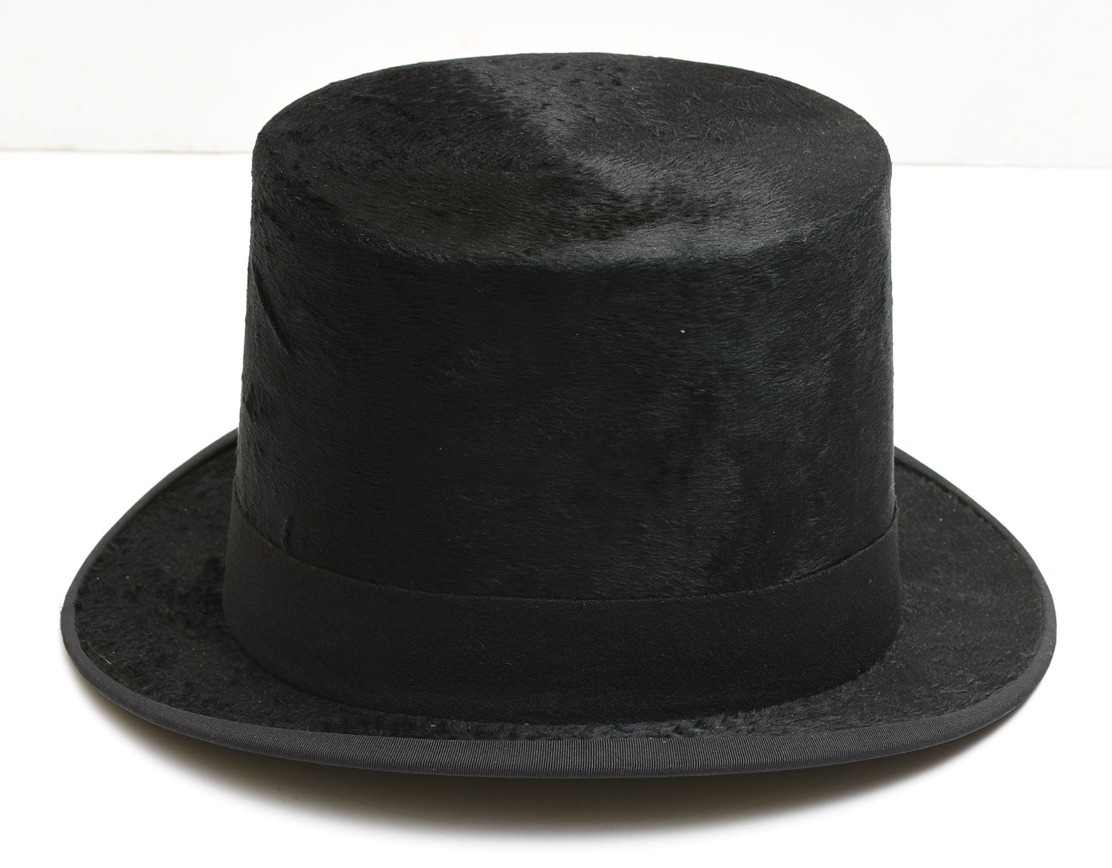 Edwardian Hill & Hart Dyed Black Beaver Fur Top Hat EBTH