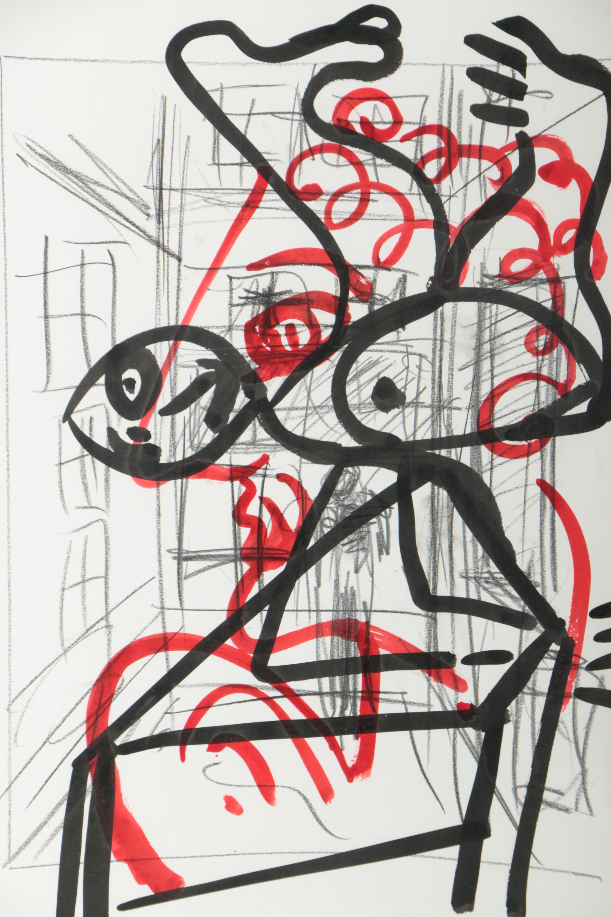 Peter Keil Mixed Media Drawing "Abstrakte Composition" EBTH