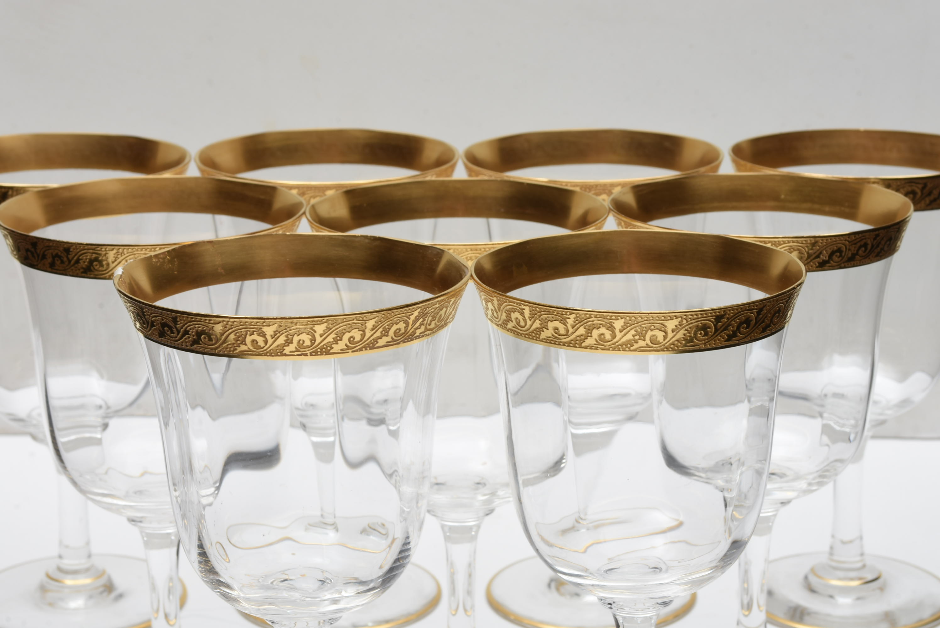 Crystal Stemware With Gold Rim EBTH