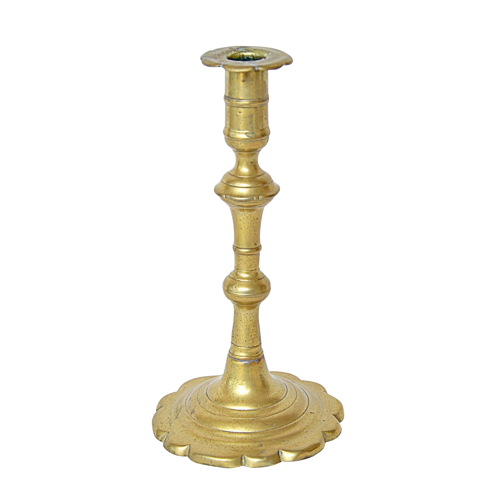 Antique Brass Candlestick with Petal Base, Circa 1820 EBTH