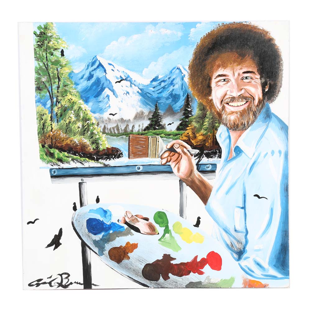Acrylic Painting of Bob Ross EBTH