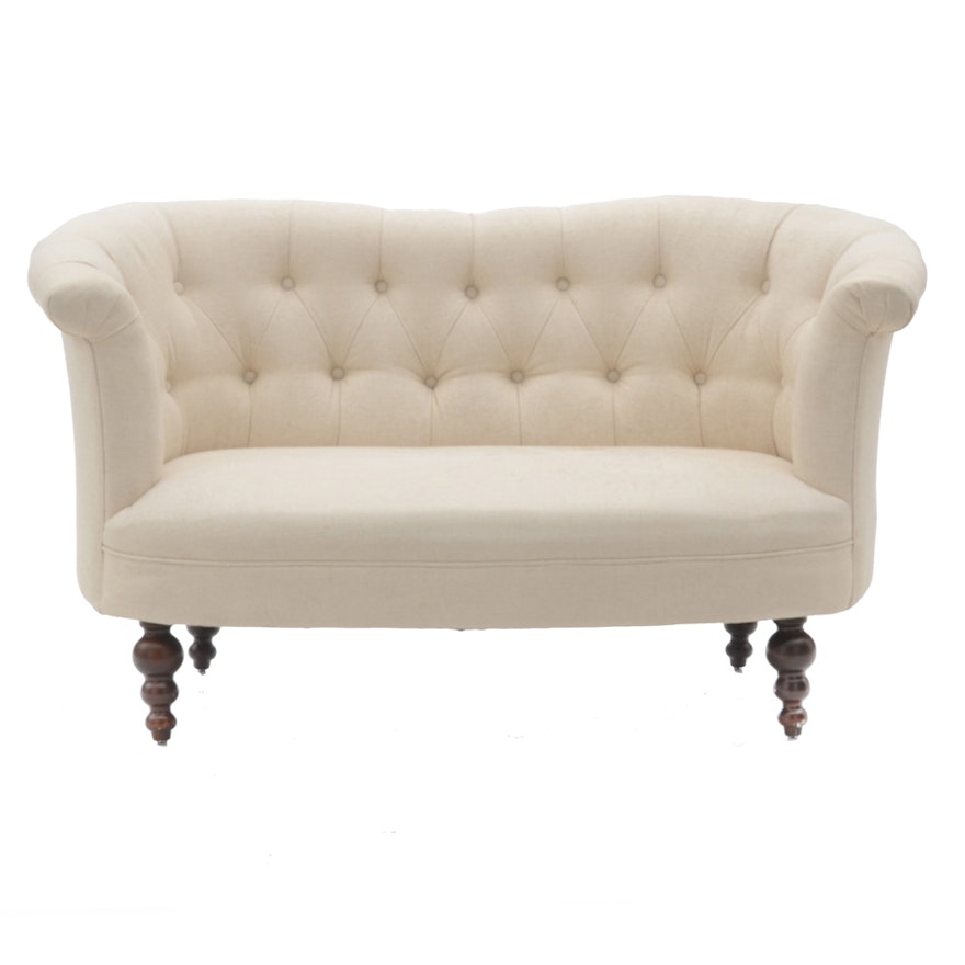 Featured image of post Contemporary White Loveseat / + bayberry contemporary gray velvet fabric loveseat couch with 2 pillows.
