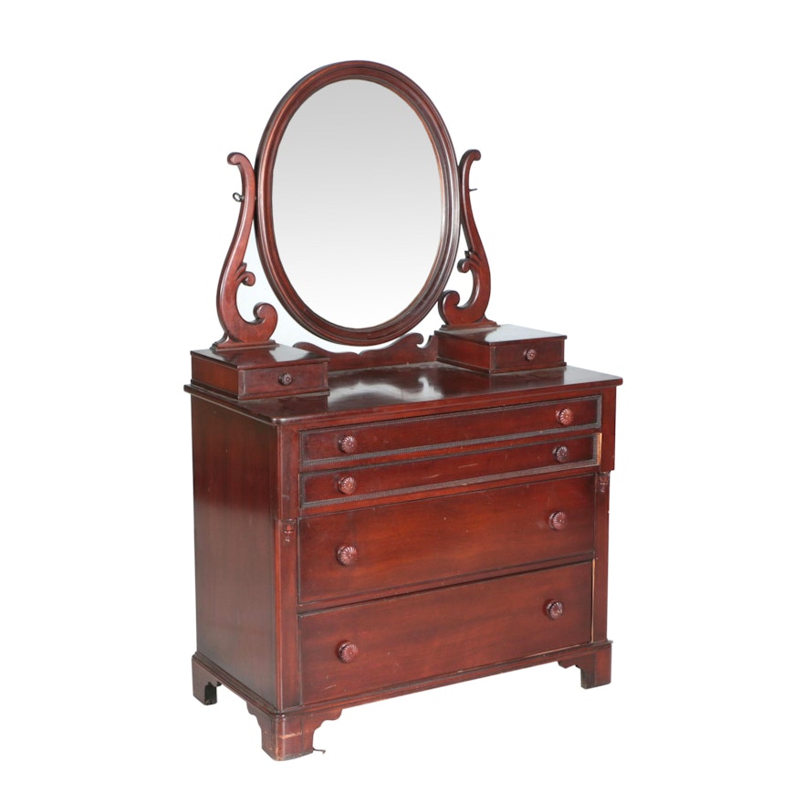 Vintage Mahogany Dresser With Mirror Ebth