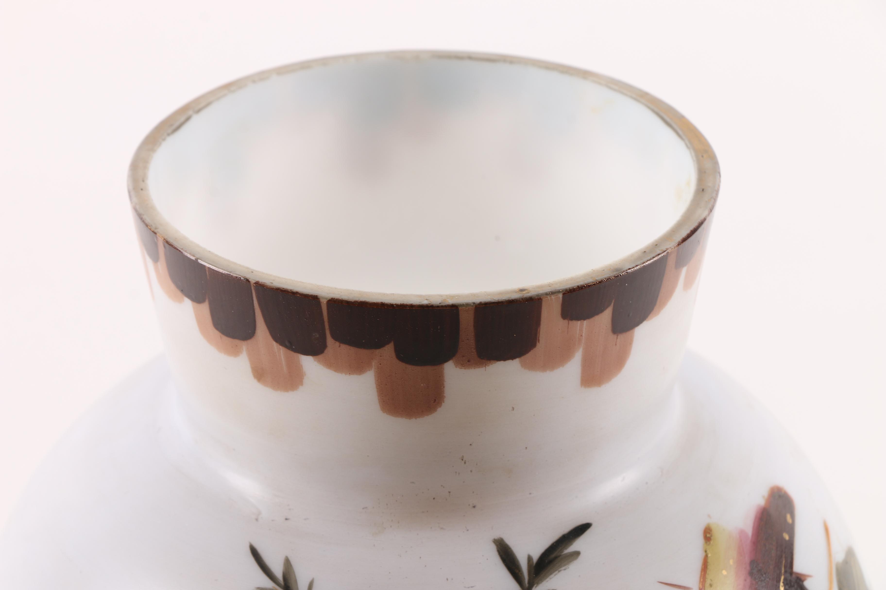 Vintage HandPainted Milk Glass Vase EBTH