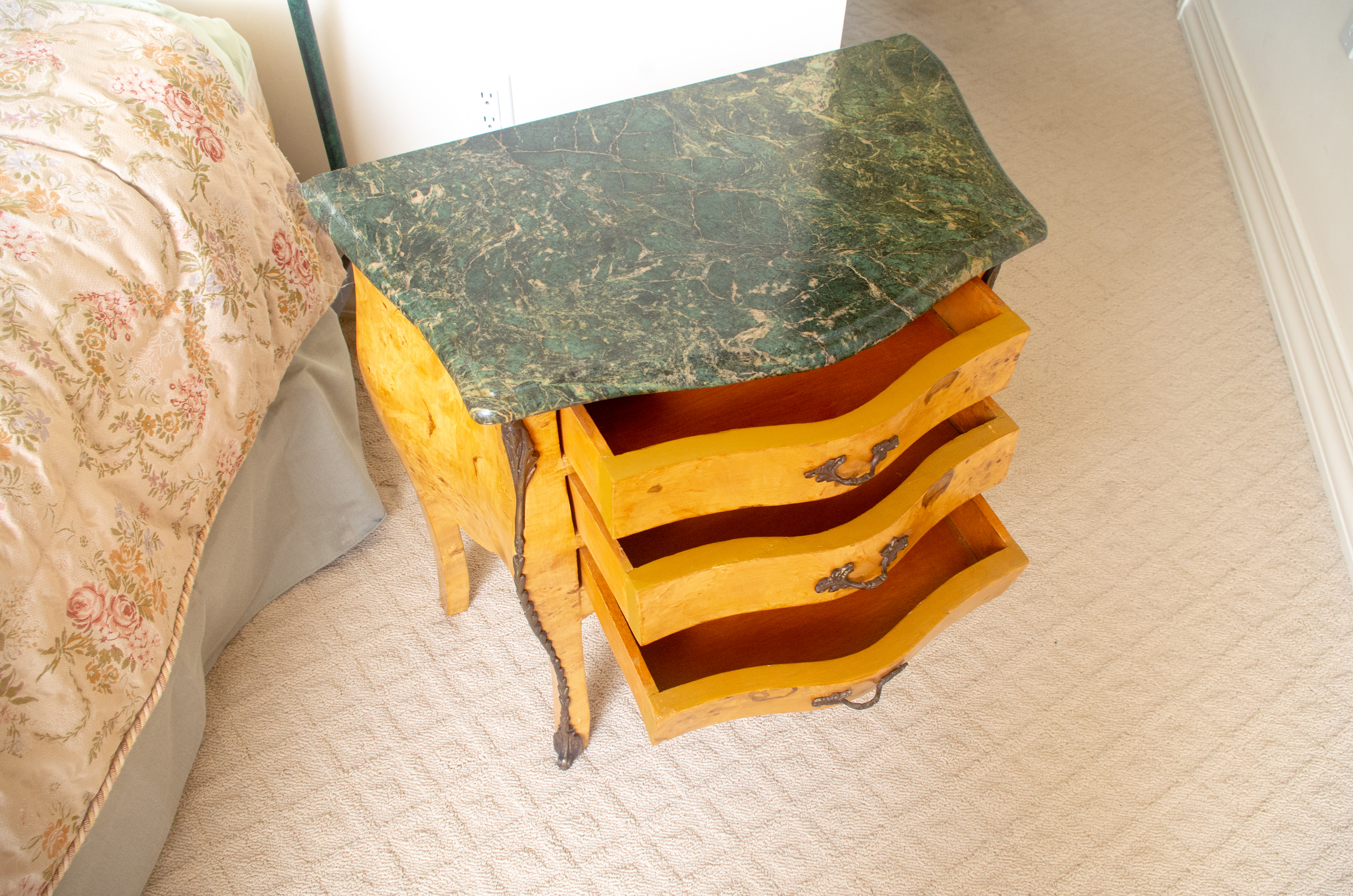 Louis XV Style Birdseye Maple Nightstands EBTH