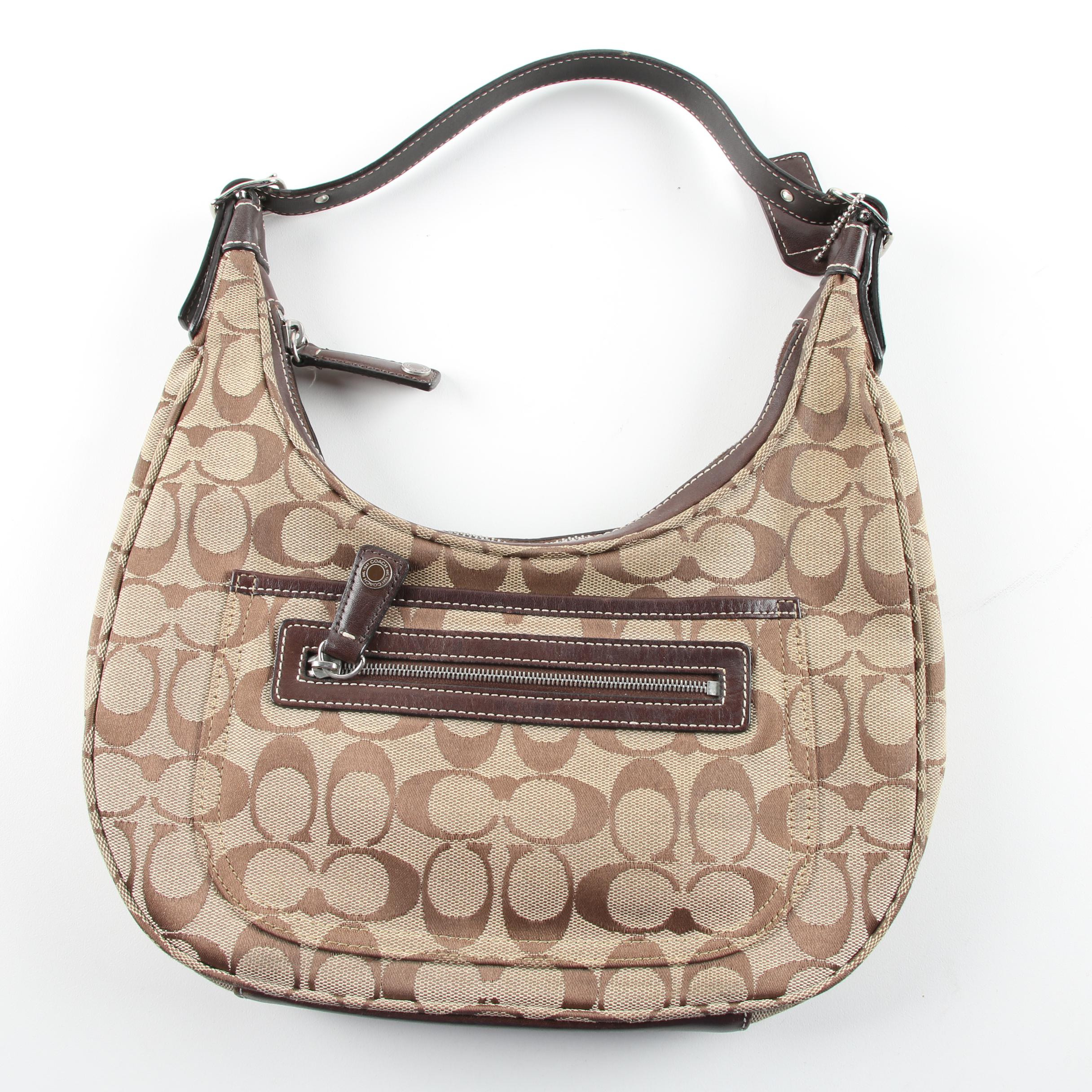 Coach Ergo Signature Beige and Brown Canvas and Leather Hobo Bag EBTH