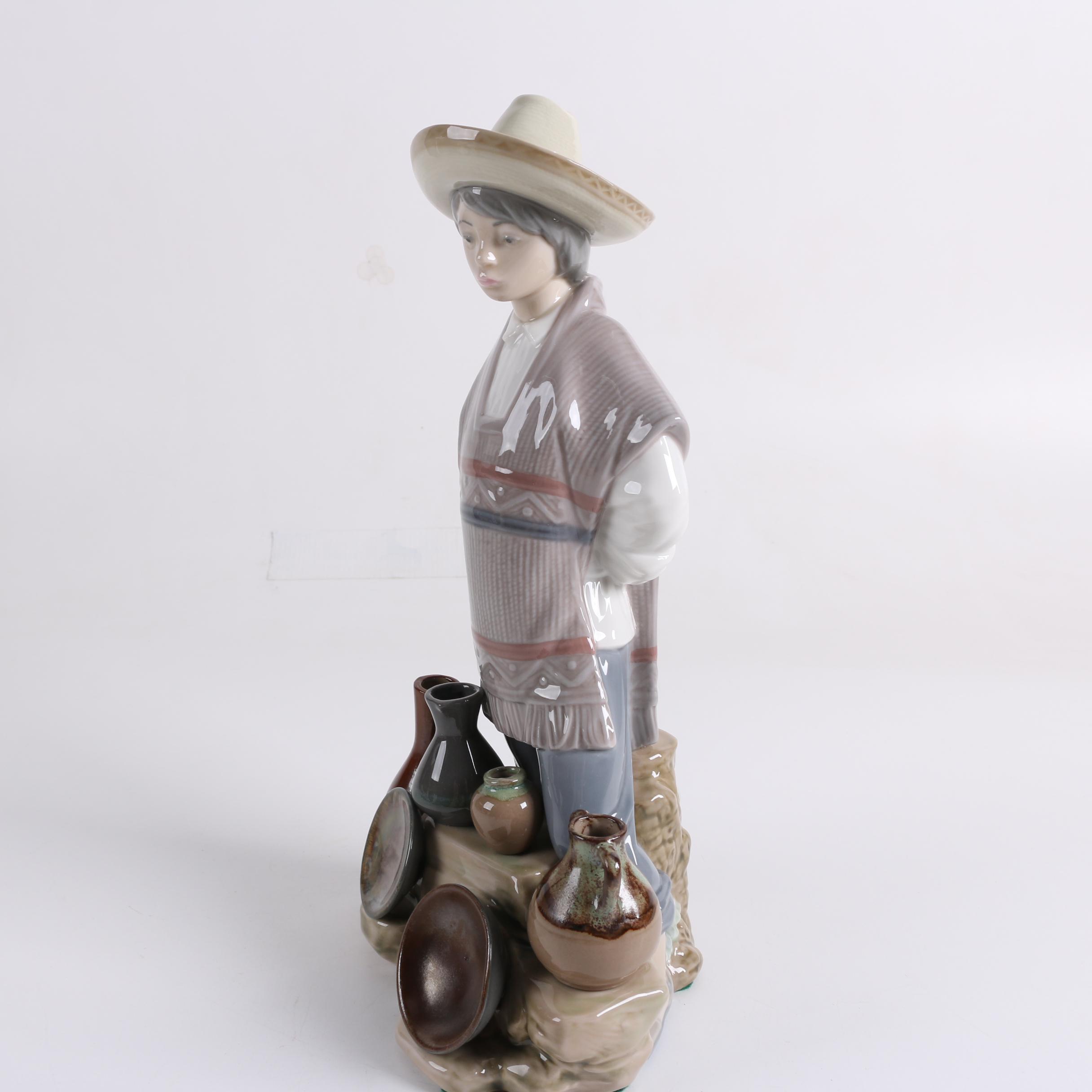 Lladró "Mexican Boy Selling Pots" Porcelain Figurine EBTH