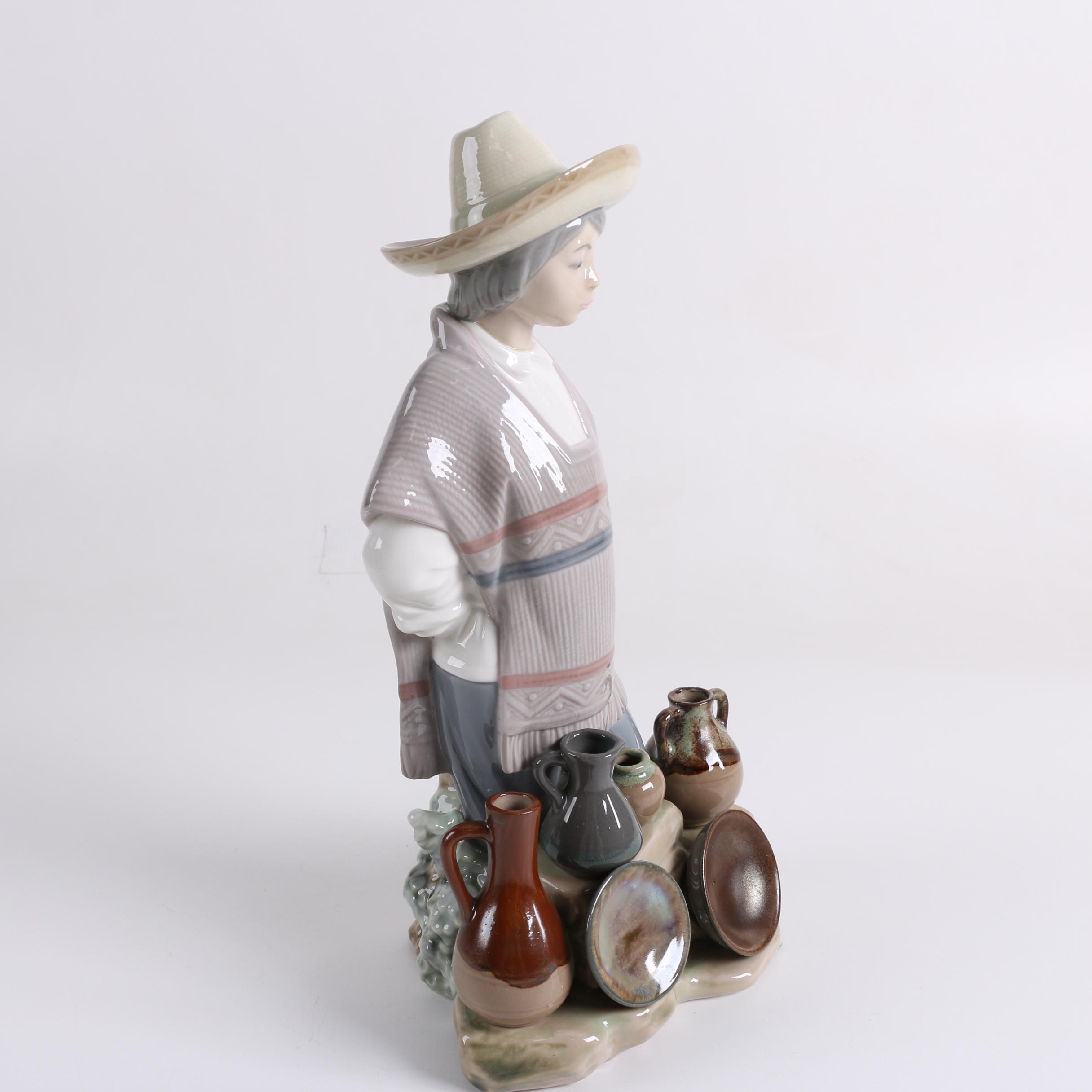 Lladró "Mexican Boy Selling Pots" Porcelain Figurine EBTH