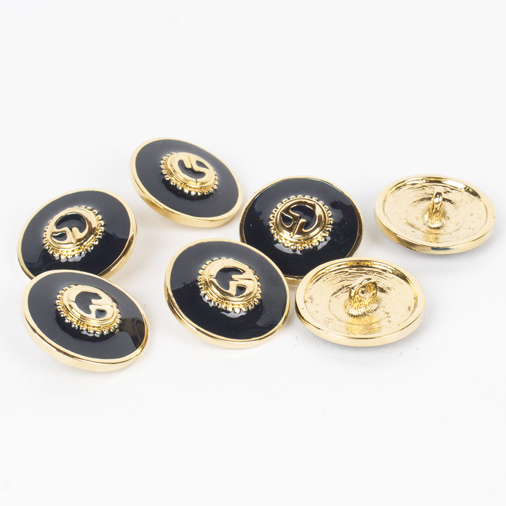 St. John Black Enamel and Gold Toned Metal Replacement Logo Buttons | EBTH
