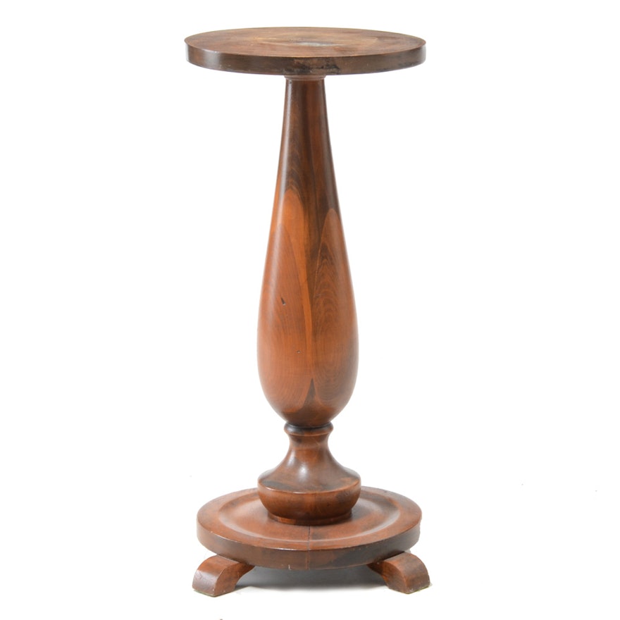 Antique Birch Pedestal Plant Stand Ebth