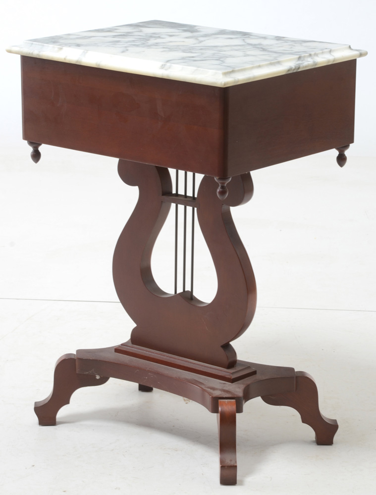 Pair of Victorian Style LyreBase End Tables EBTH