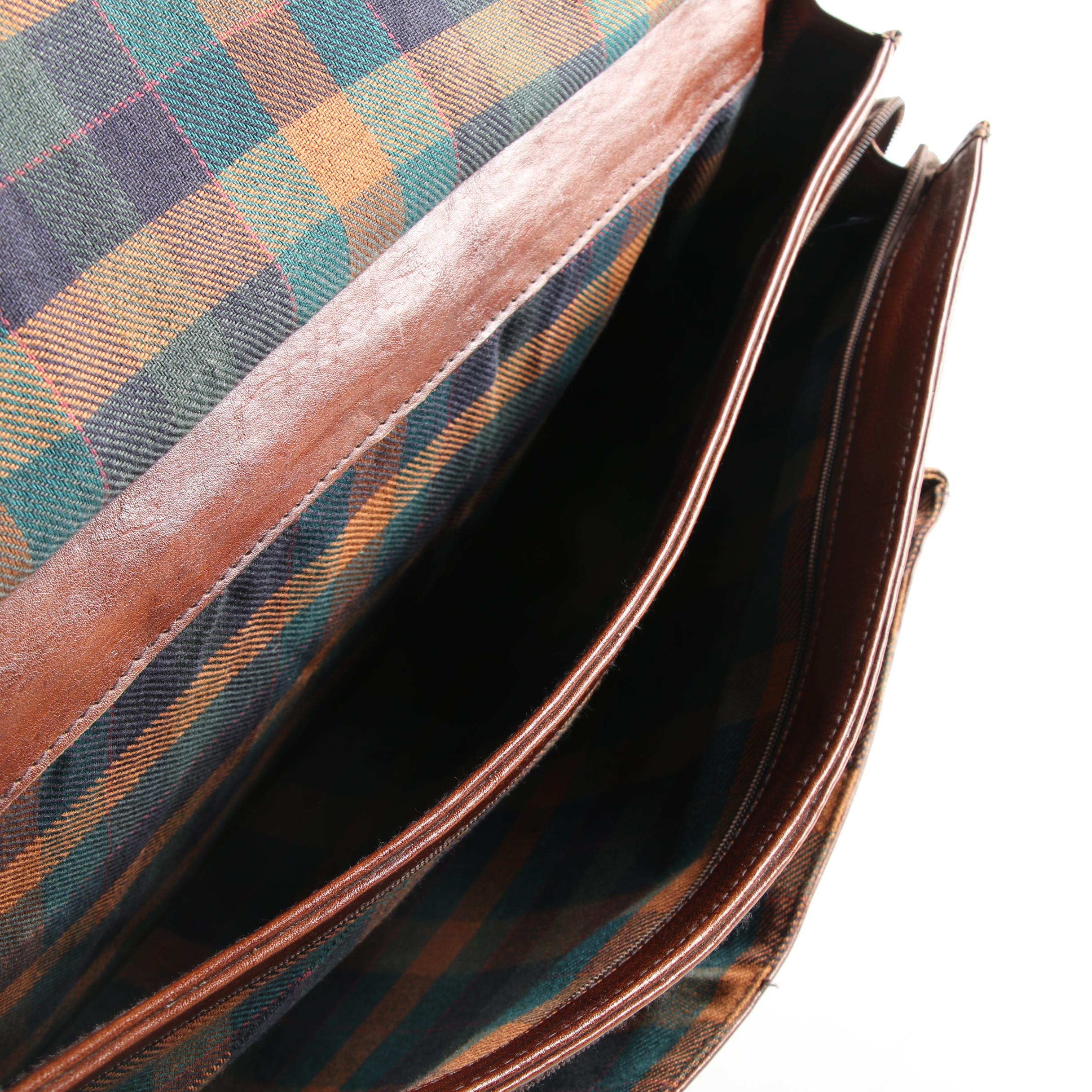 Orvis and Hidesign Brown Leather Briefcases EBTH