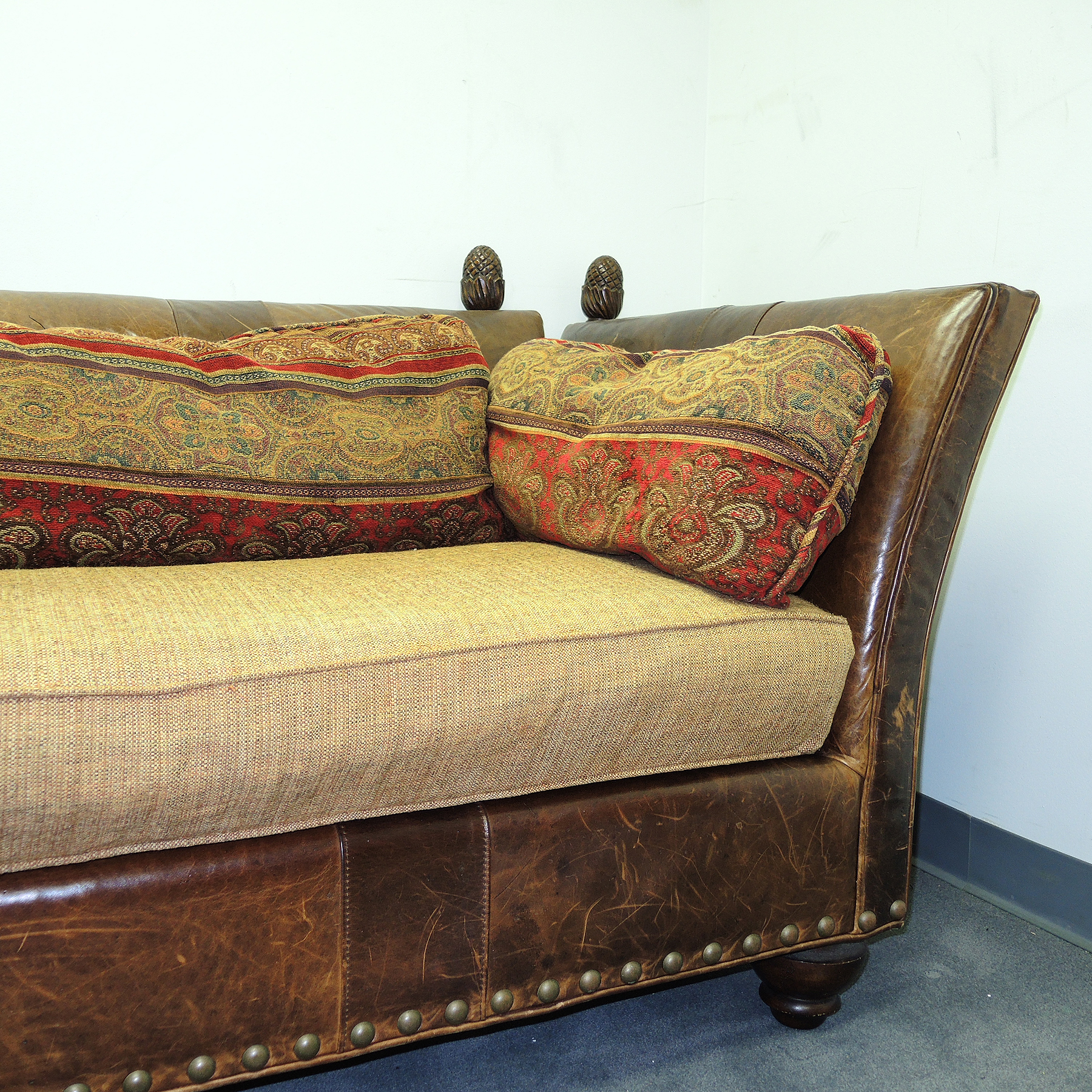 Craftwork Distressed Brown Leather Sofa EBTH