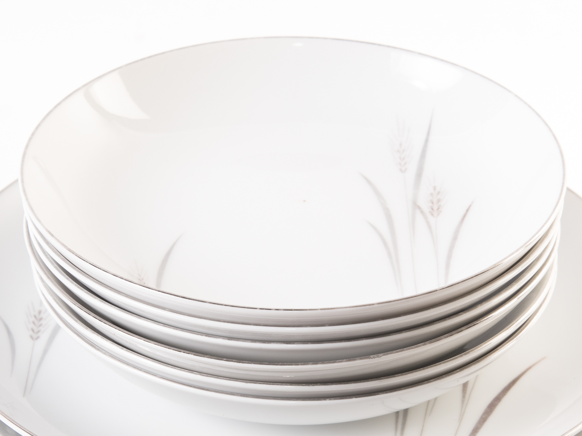 Fine China Of Japan "Platinum Wheat" Dinnerware EBTH