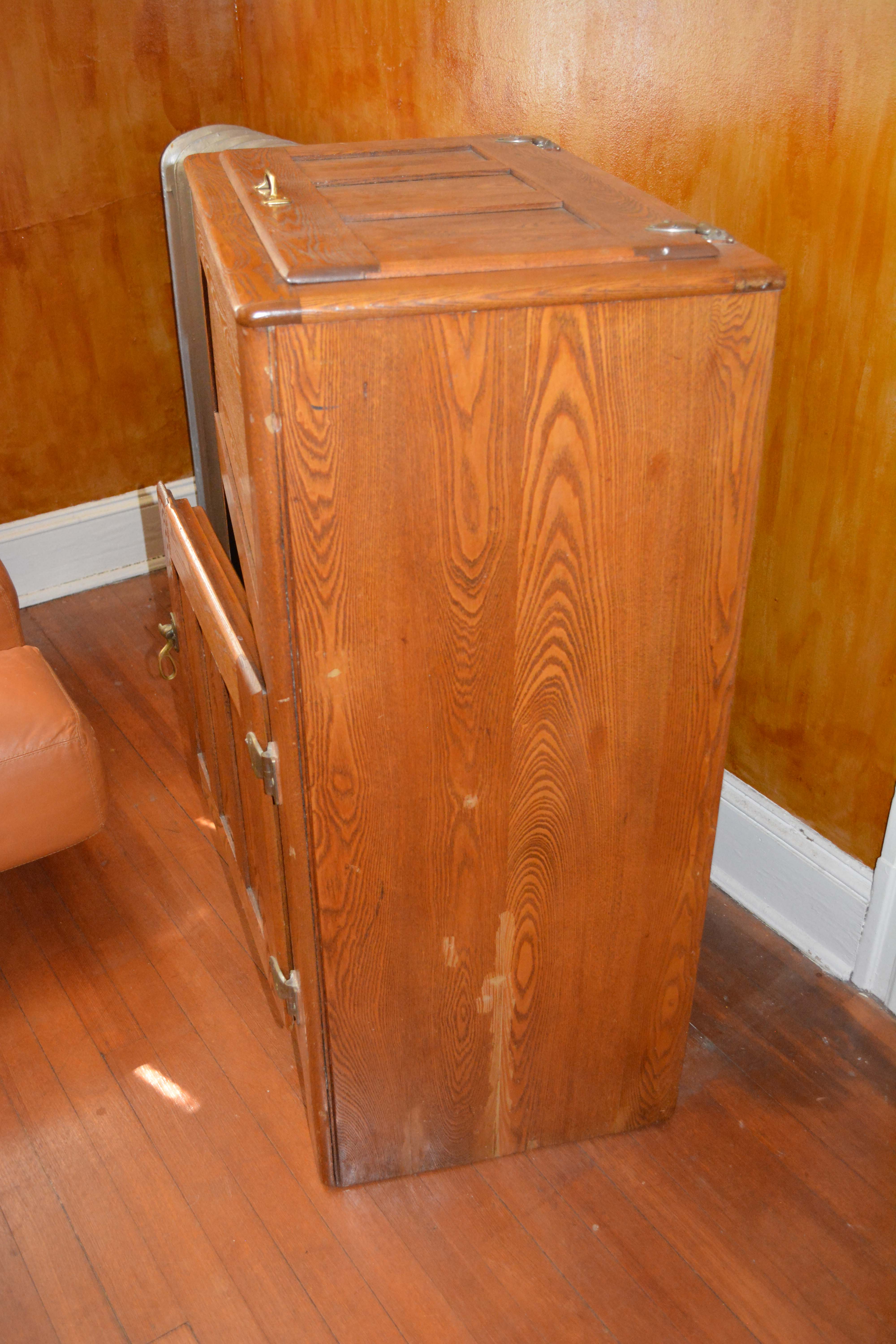 Vintage Oak Ice Chest and Ice Box EBTH