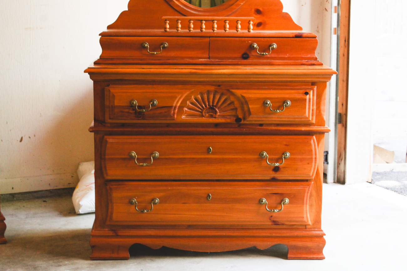 Dixie Furniture Vintage Pine Vanity Hutch and Chest of Drawers EBTH