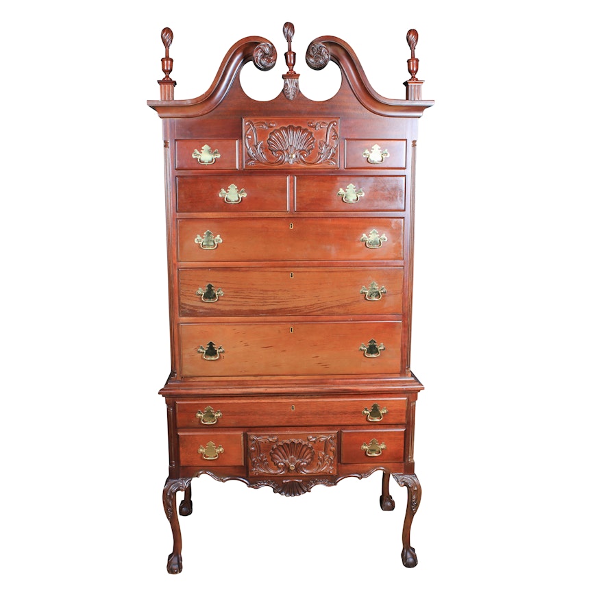 Vintage Georgian Style Mahogany Highboy Chest On Stand By Craftique Ebth