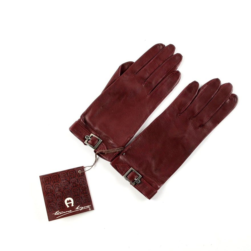 Strømcelle Bermad Hæderlig Women's Vintage Etienne Aigner Burgundy Leather Gloves | EBTH