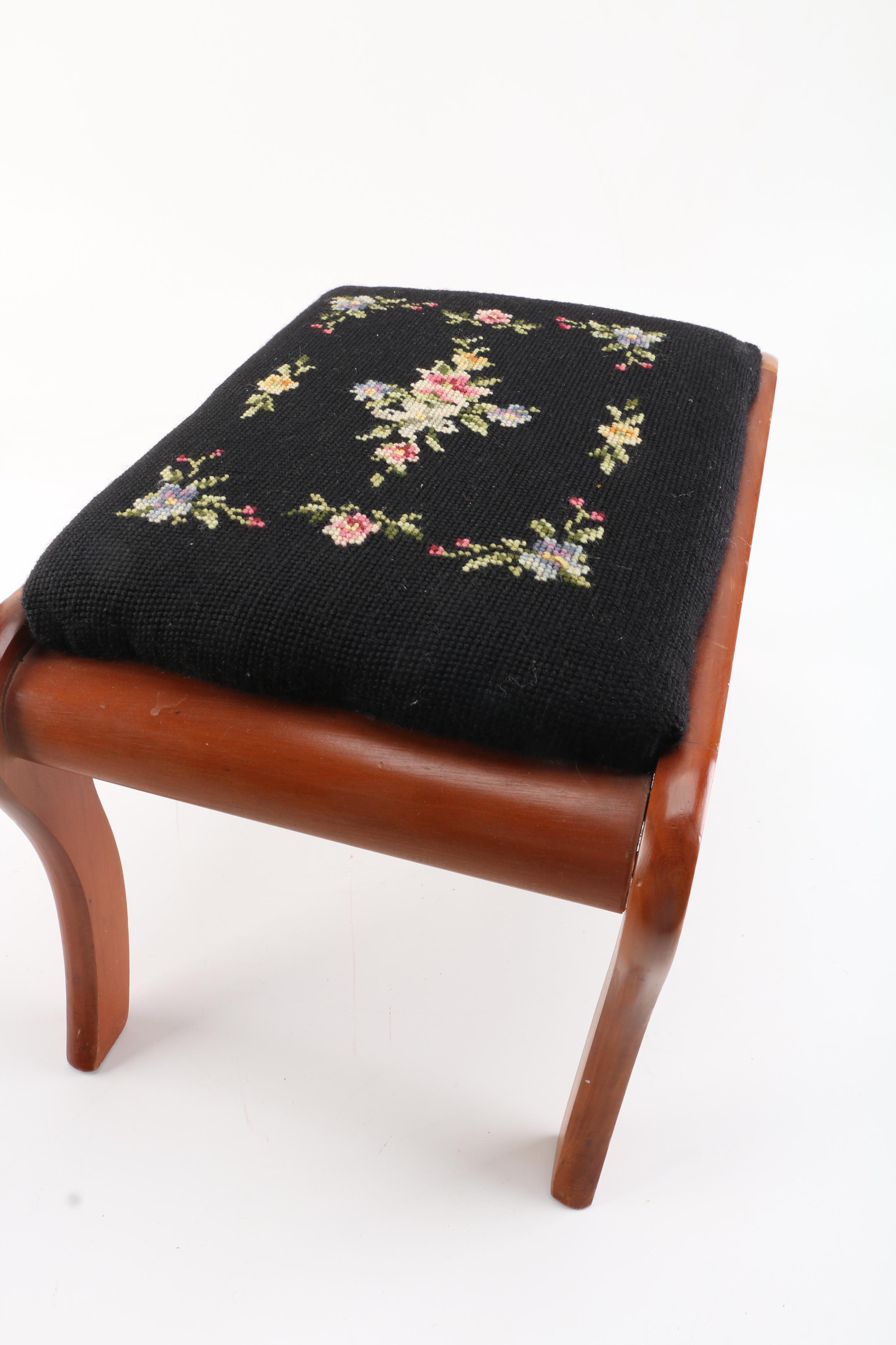 Vintage Needlepoint Footstools EBTH
