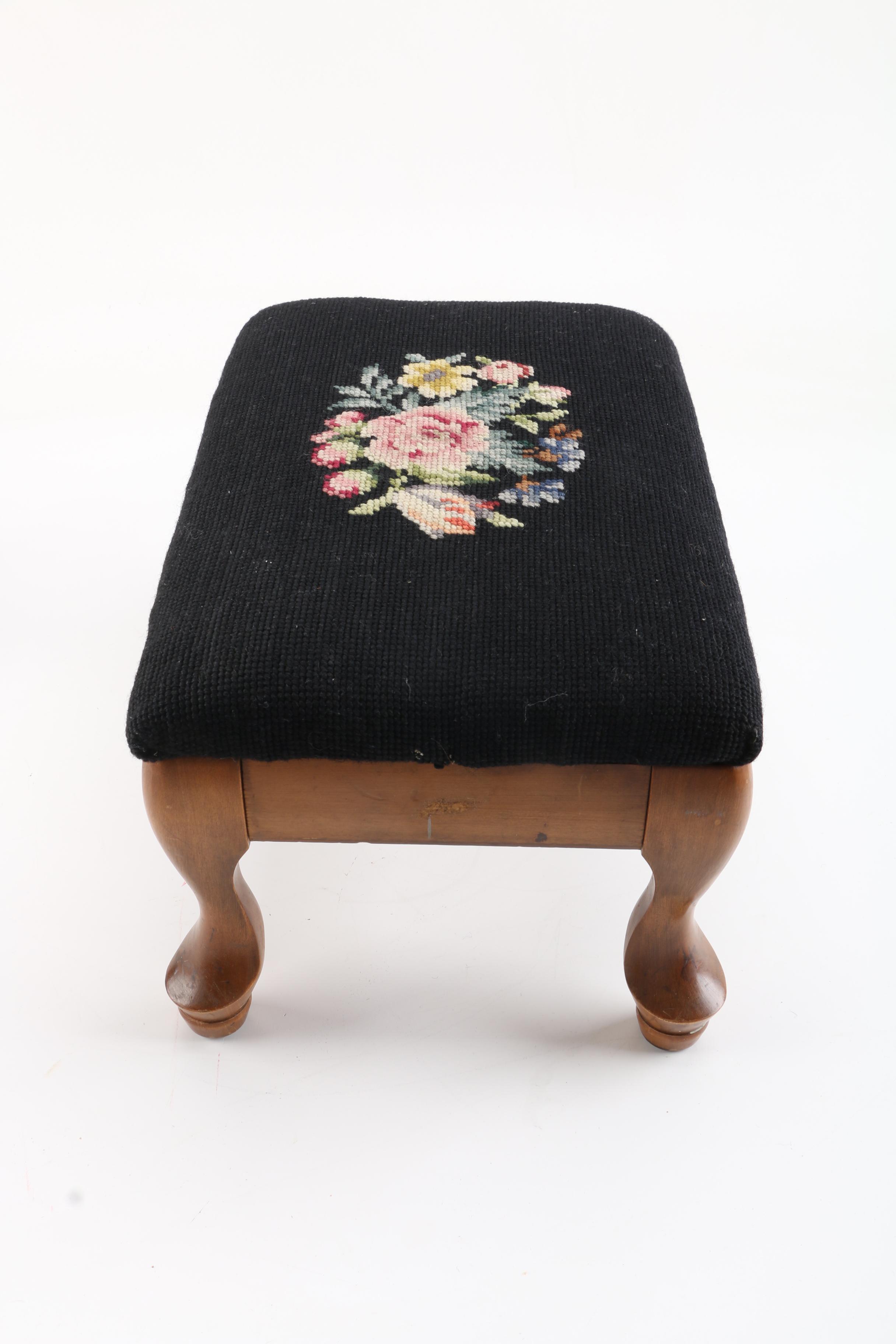 Vintage Needlepoint Footstools EBTH