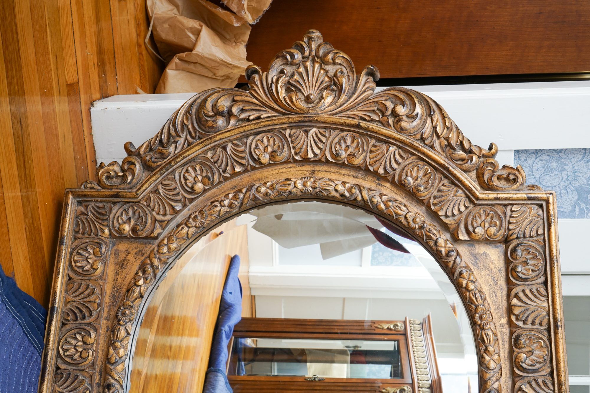Ornately Framed Beveled Wall Mirror by The Raschella Collection, Inc