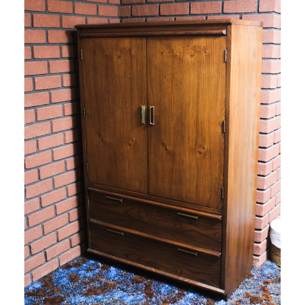 Vintage Oak Veneer Armoire EBTH