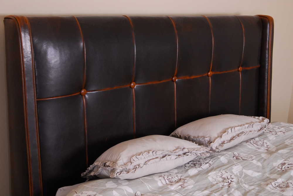 Faux Leather Upholstered Queen Size Bed Frame EBTH