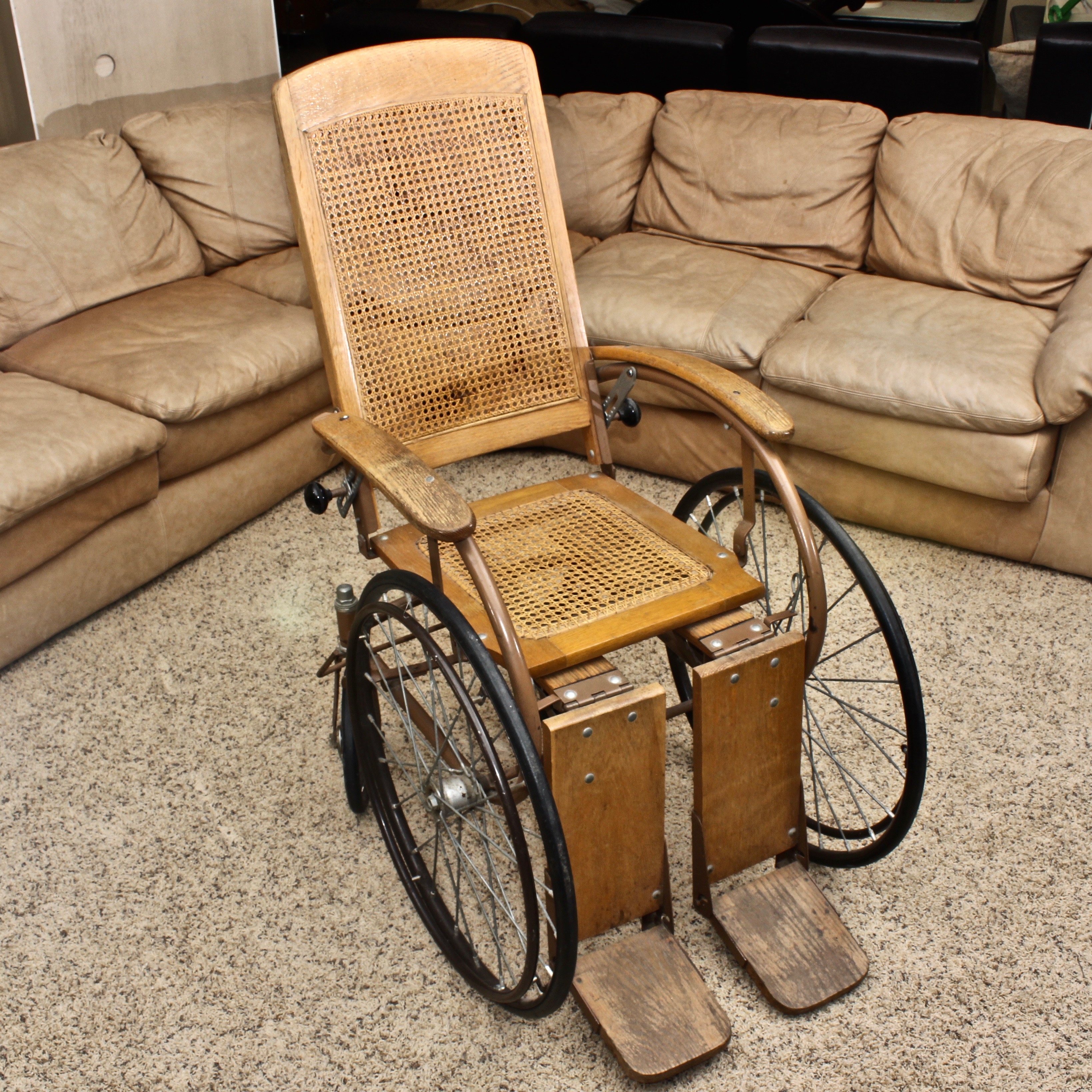 Antique Oak Wood Wheelchair EBTH