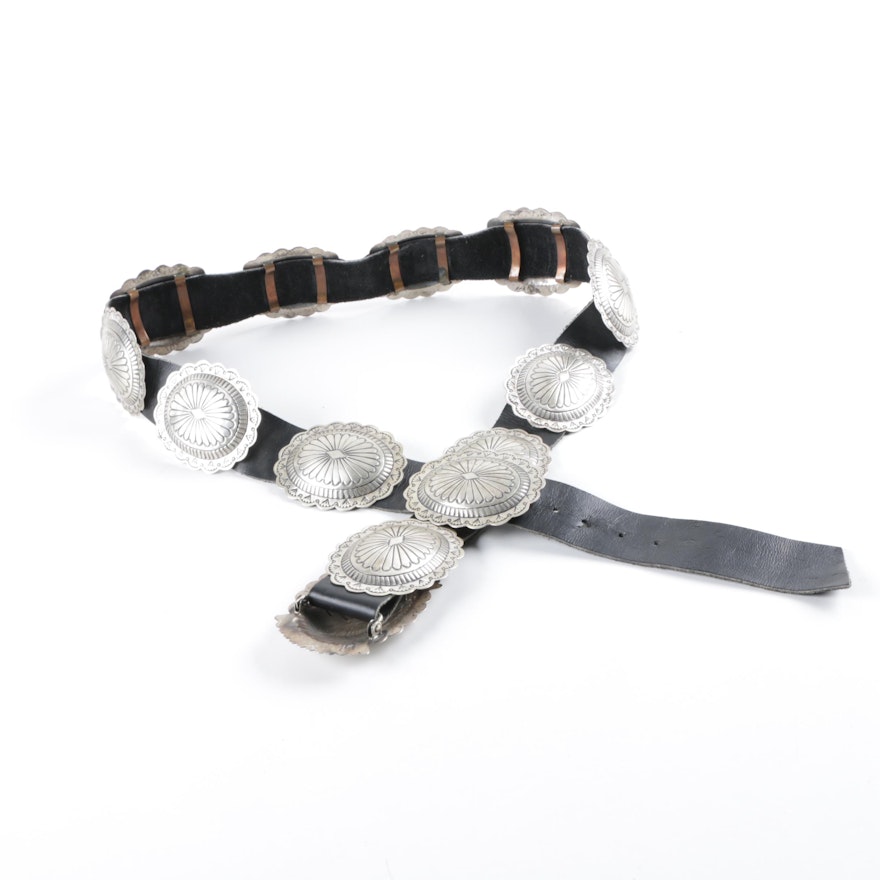 Vintage Marcella James Navajo Sterling Silver and Leather ...