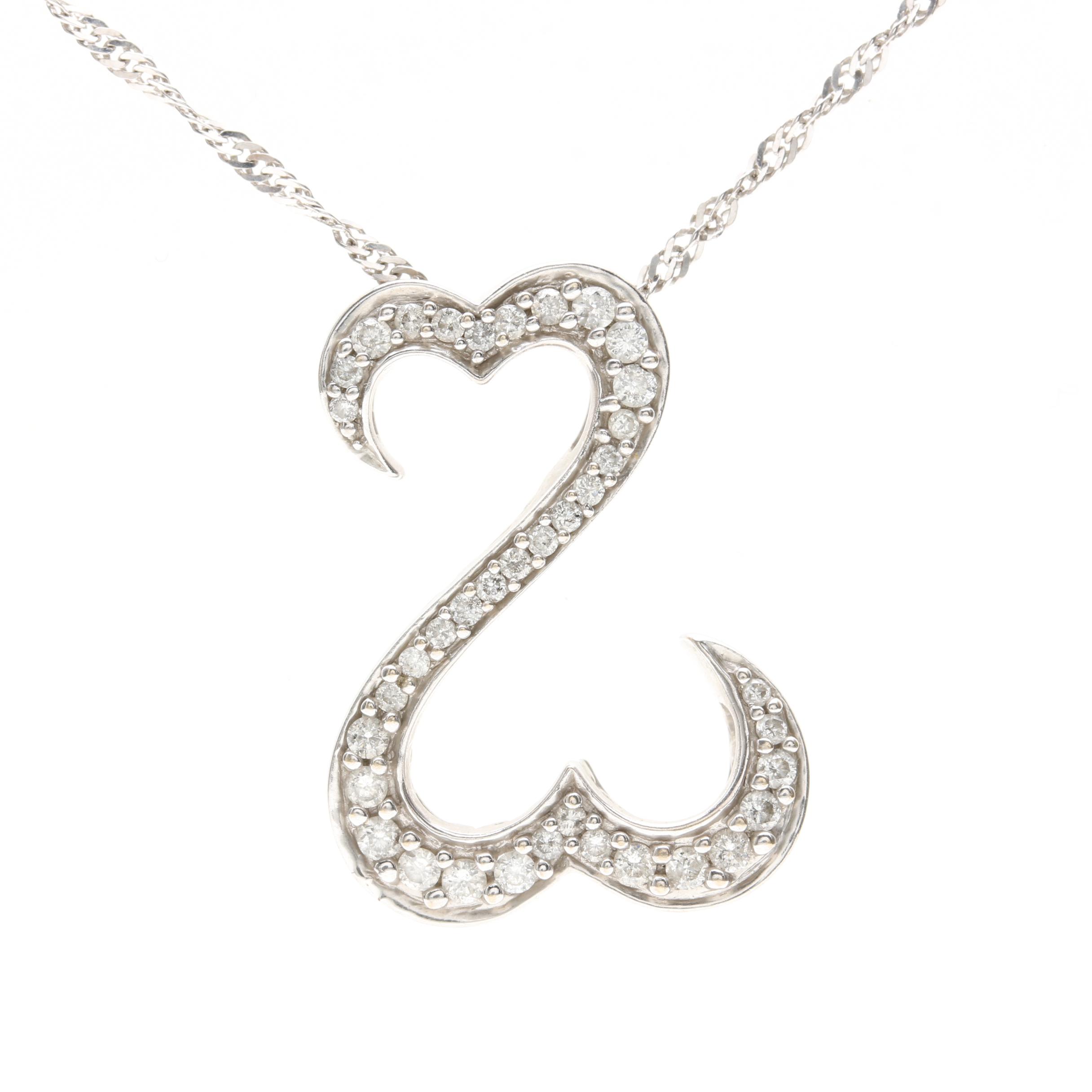 Jane Seymour Open Heart Collection 14K White Gold Diamond ...