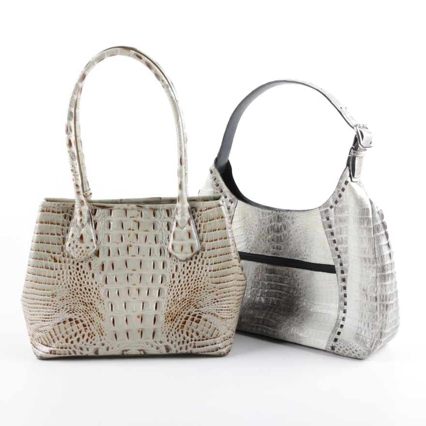 Nina Raye Crocodile Skin and Brahmin Embossed Leather Handbags : EBTH