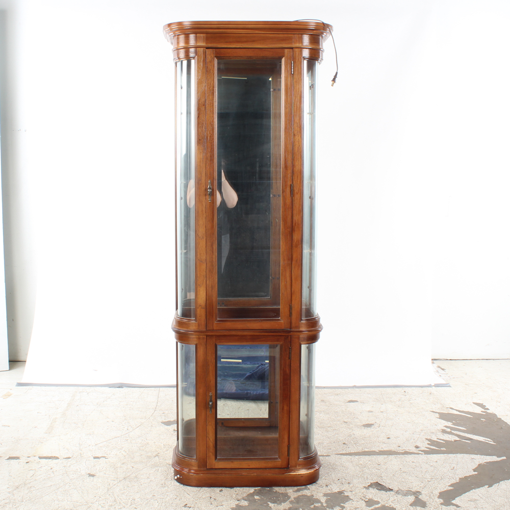 Vintage Oak Curio Cabinet By Pulaski Furniture Ebth