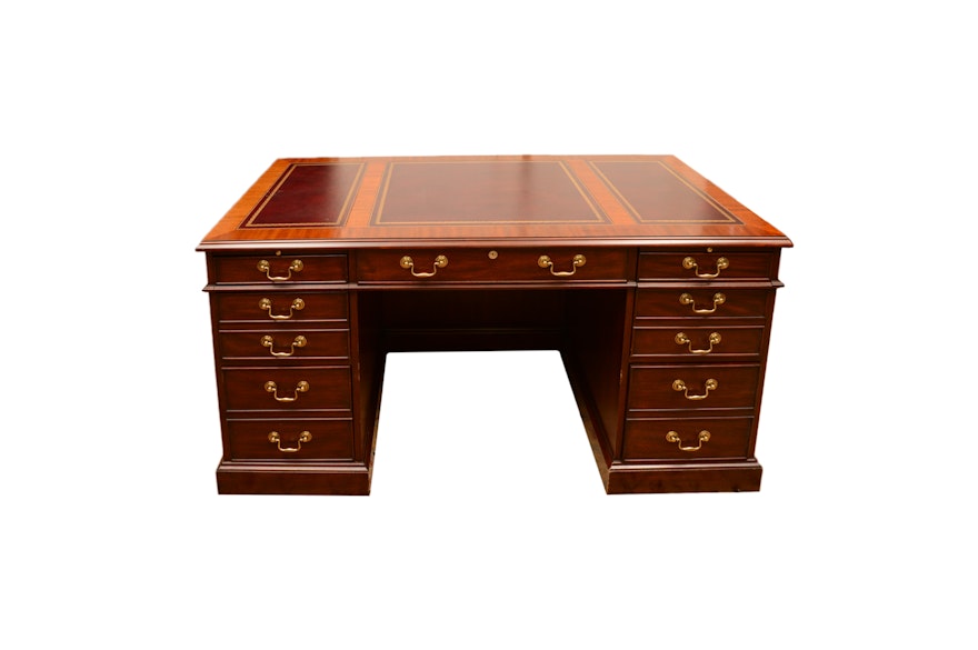 Leather Top Executive Desk By Henkel Moore Ebth