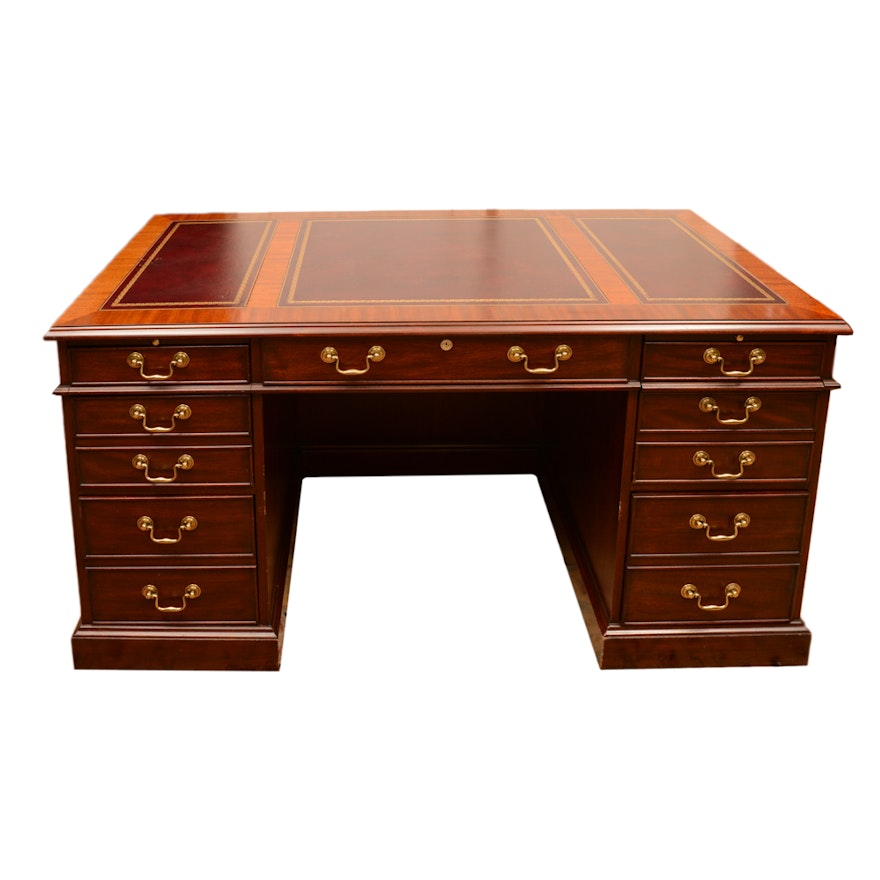 Leather Top Executive Desk By Henkel Moore Ebth Leather Top Executive Desk By Henkel