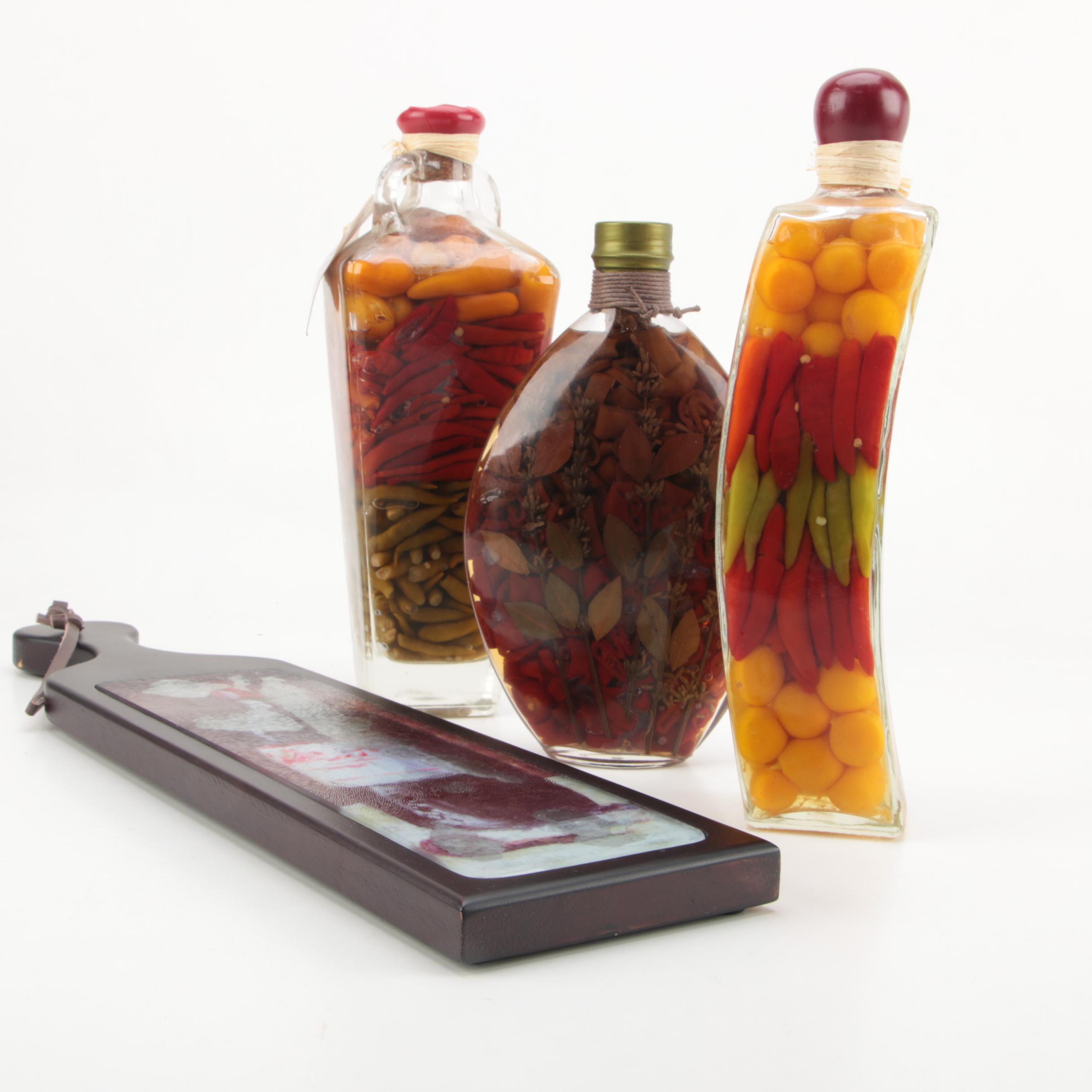 Wine Themed Cheese Board And Decorative Infused Oils Ebth