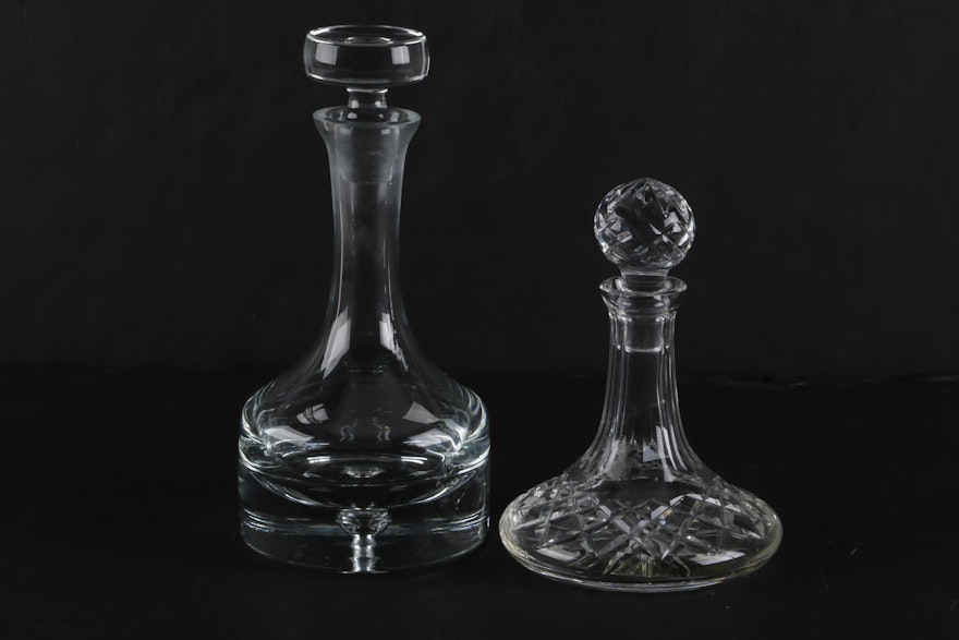 Glass And Crystal Decanters And Vases Including Waterford Crystal And