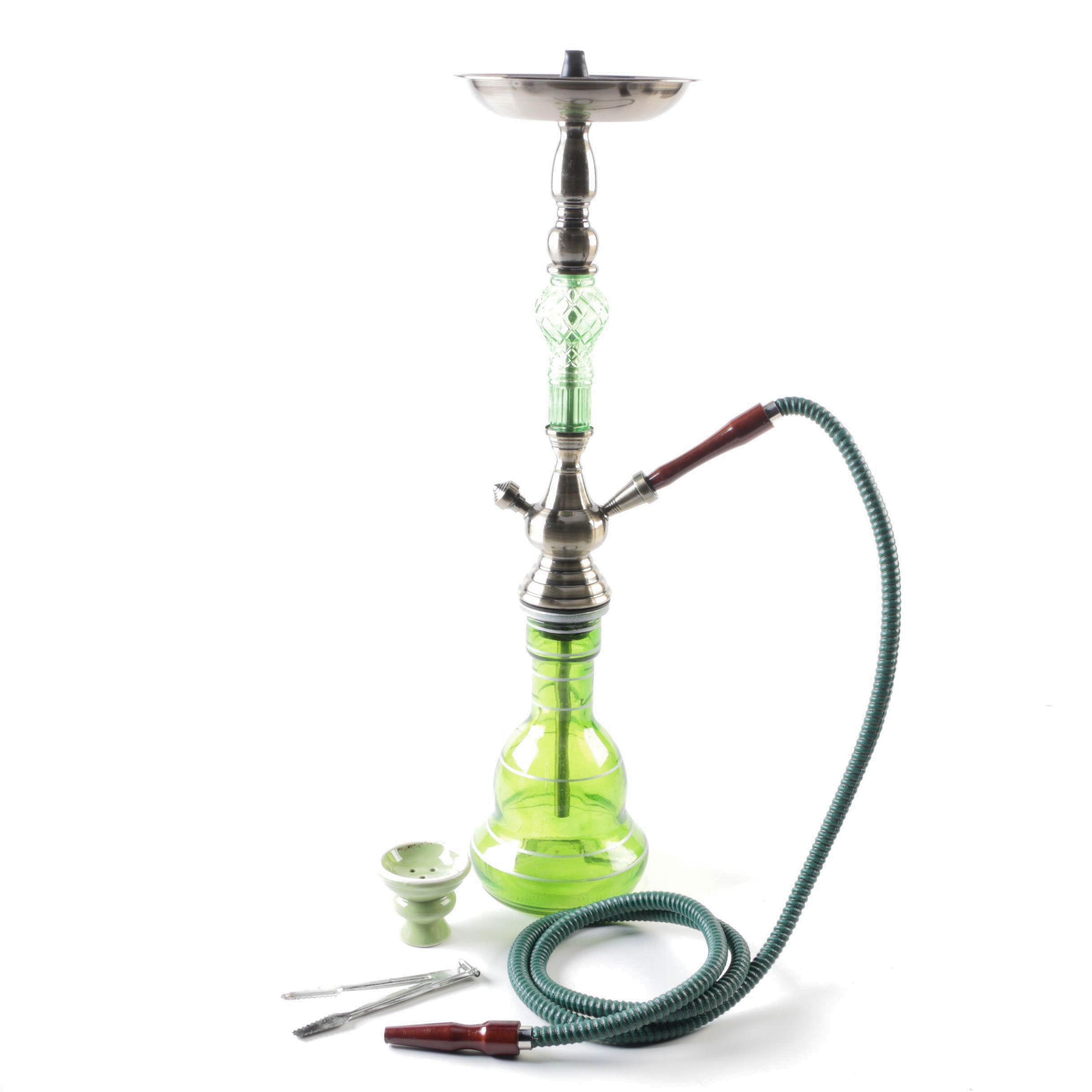 Modern Green Glass Hookah EBTH