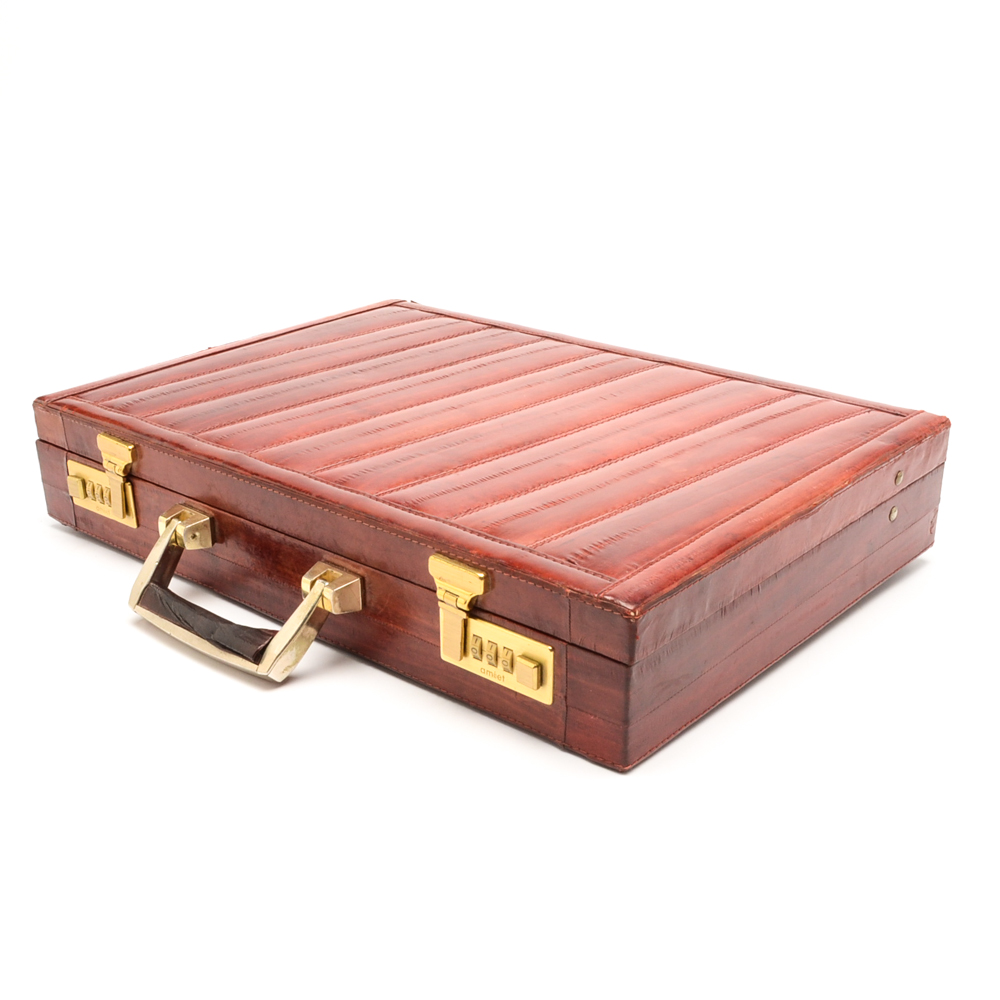 eel skin briefcase